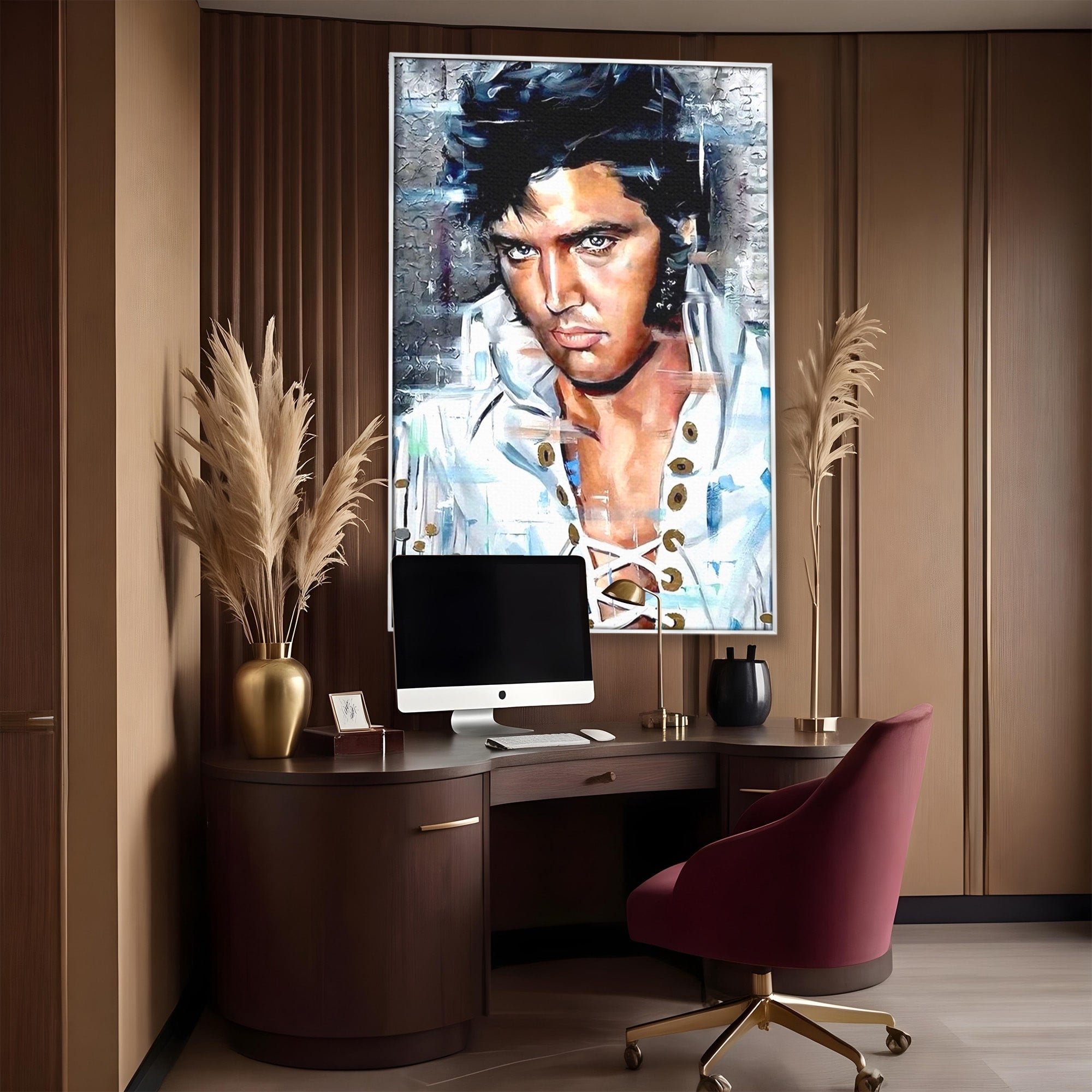Tablou Canvas Premium LuxCanva® PI1164, Regele Rockului, Elvis Presley, Portret, Rock, Living, Idol, Culori Vibrante