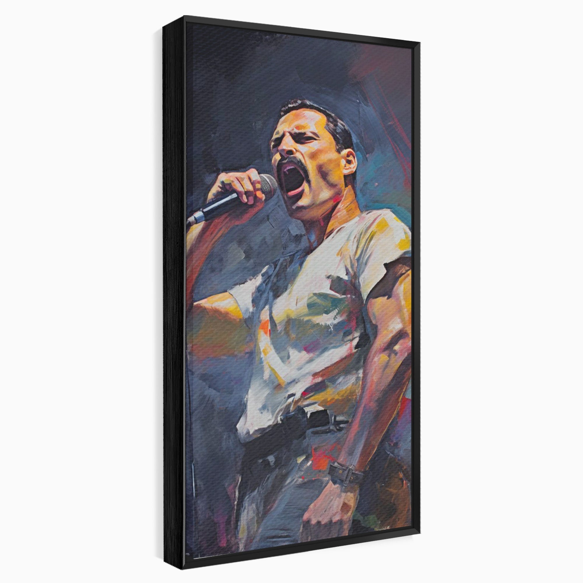 Tablou Canvas Premium LuxCanva® PI1165, Legenda Continua, Cantaret, Freddie Mercury, Muzica, Performanta, Pasiune, Living, Culori Vibrante