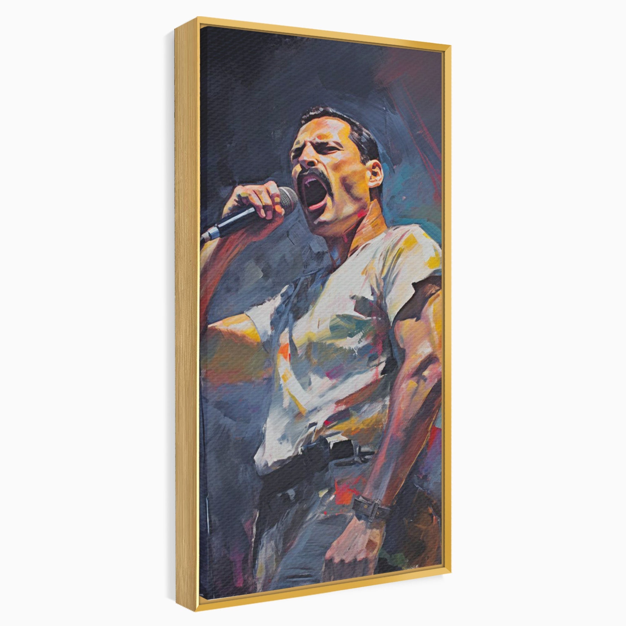 Tablou Canvas Premium LuxCanva® PI1165, Legenda Continua, Cantaret, Freddie Mercury, Muzica, Performanta, Pasiune, Living, Culori Vibrante
