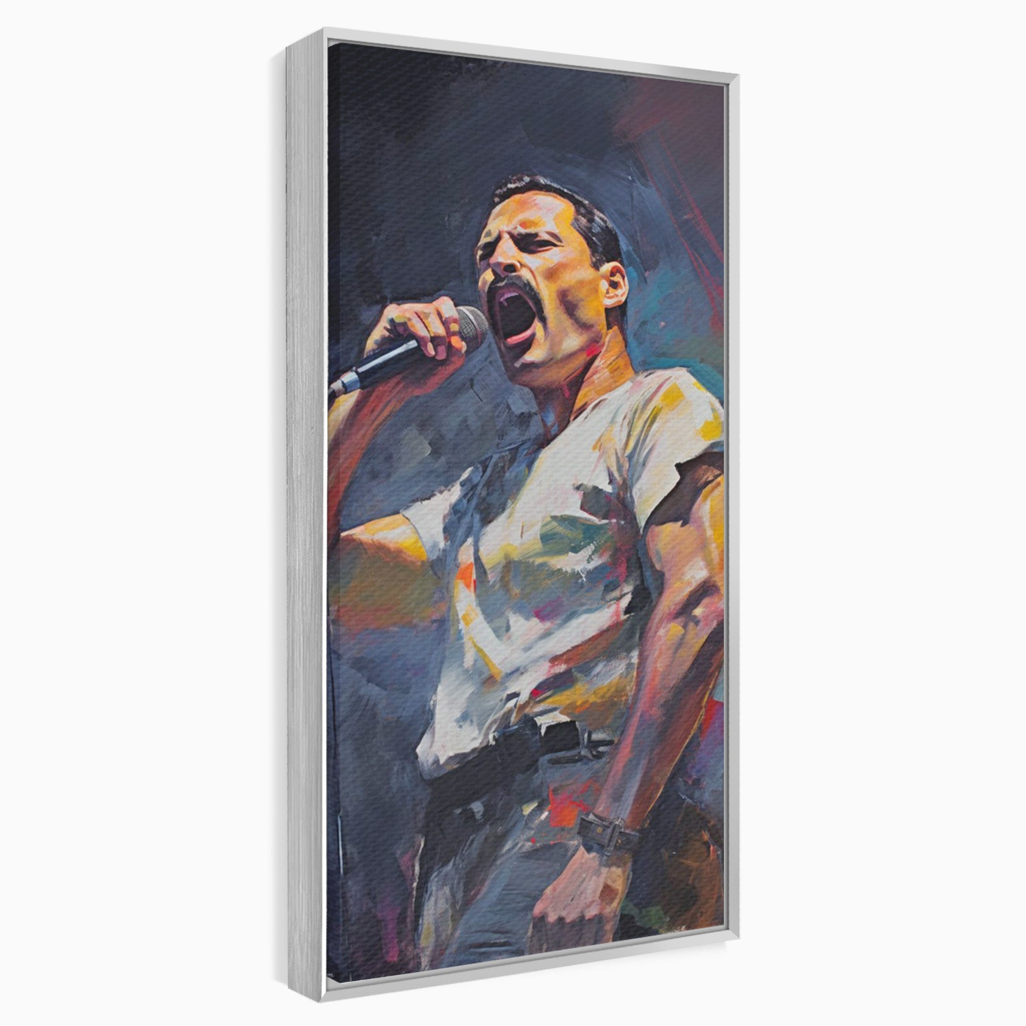 Tablou Canvas Premium LuxCanva® PI1165, Legenda Continua, Cantaret, Freddie Mercury, Muzica, Performanta, Pasiune, Living, Culori Vibrante