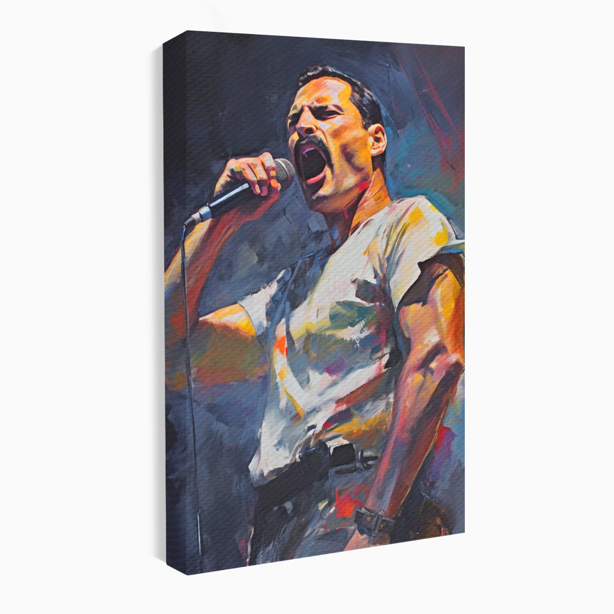Tablou Canvas Premium LuxCanva® PI1165, Legenda Continua, Cantaret, Freddie Mercury, Muzica, Performanta, Pasiune, Living, Culori Vibrante