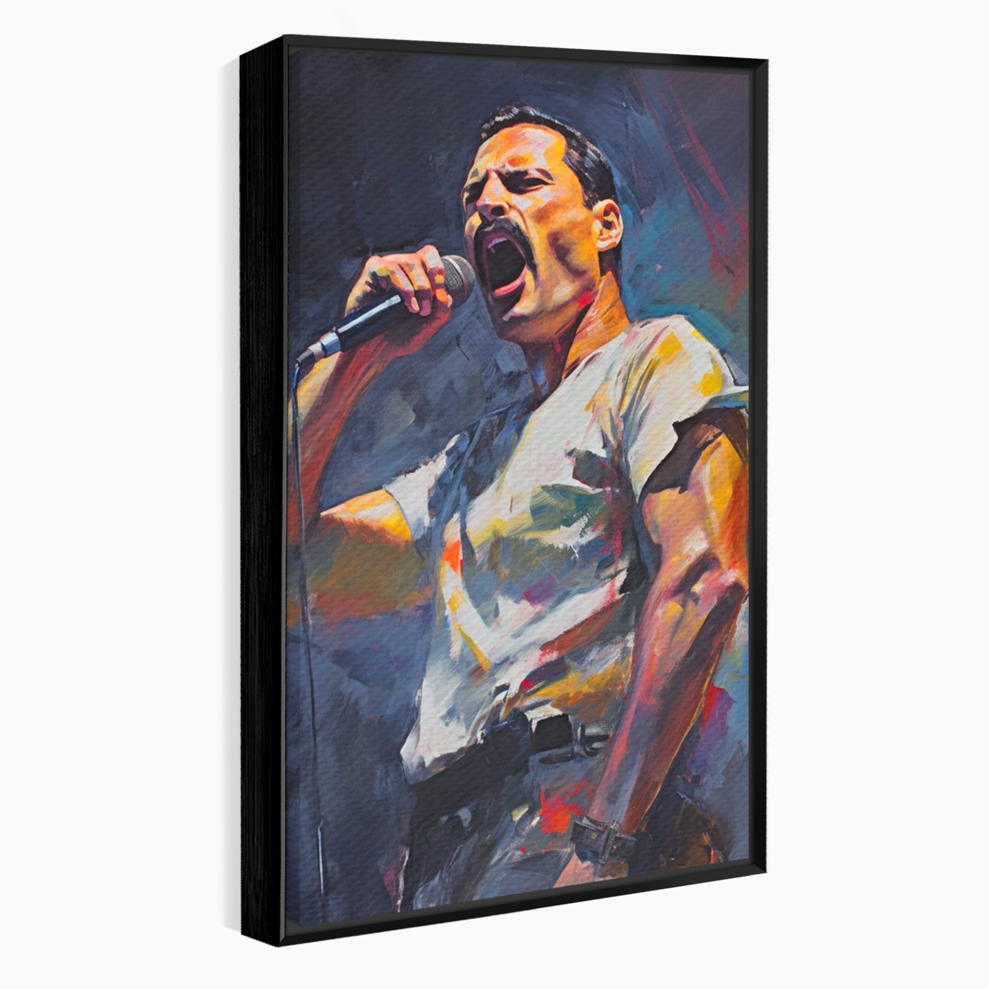 Tablou Canvas Premium LuxCanva® PI1165, Legenda Continua, Cantaret, Freddie Mercury, Muzica, Performanta, Pasiune, Living, Culori Vibrante