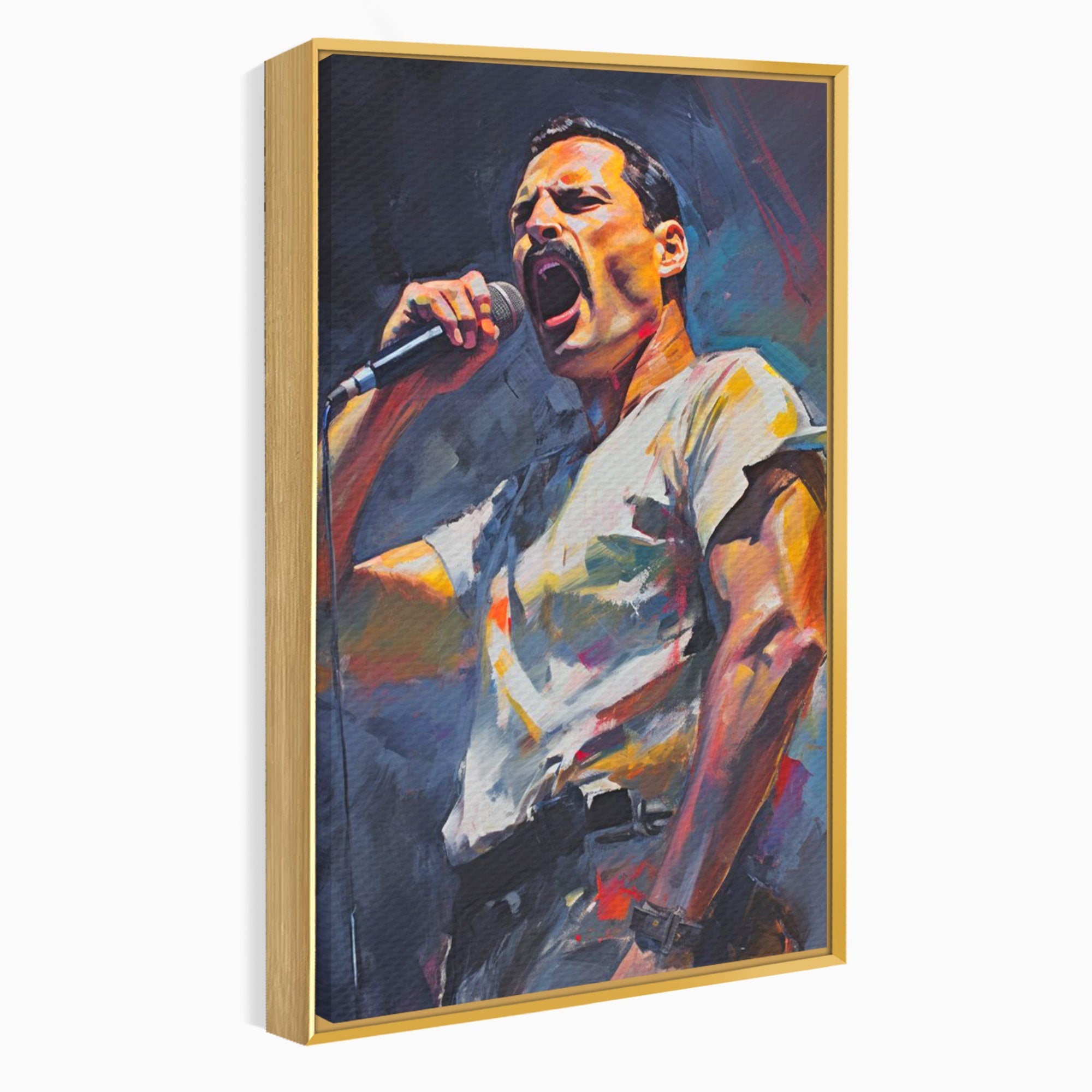 Tablou Canvas Premium LuxCanva® PI1165, Legenda Continua, Cantaret, Freddie Mercury, Muzica, Performanta, Pasiune, Living, Culori Vibrante