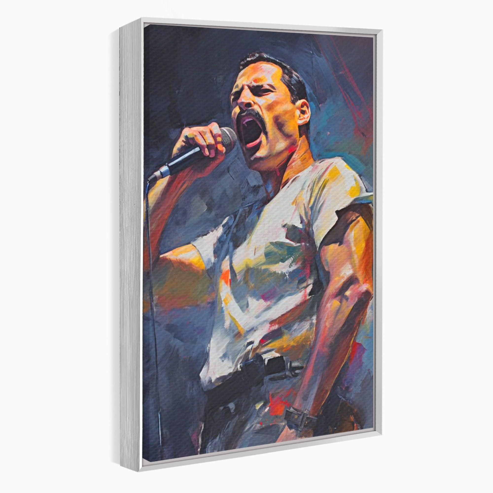 Tablou Canvas Premium LuxCanva® PI1165, Legenda Continua, Cantaret, Freddie Mercury, Muzica, Performanta, Pasiune, Living, Culori Vibrante