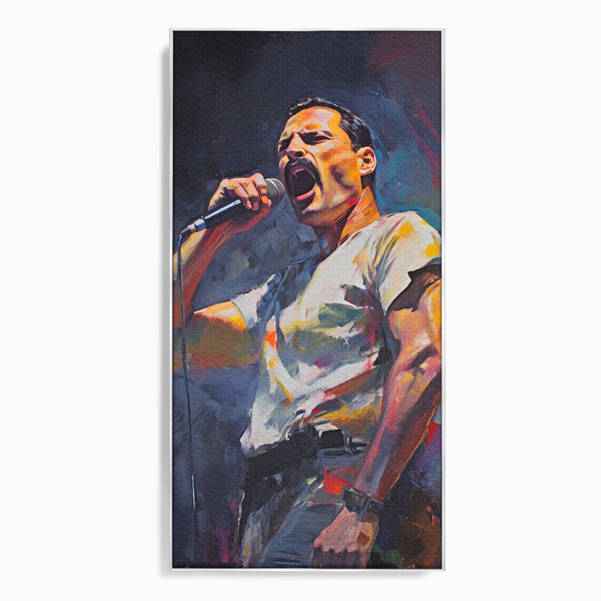 Tablou Canvas Premium LuxCanva® PI1165, Legenda Continua, Cantaret, Freddie Mercury, Muzica, Performanta, Pasiune, Living, Culori Vibrante