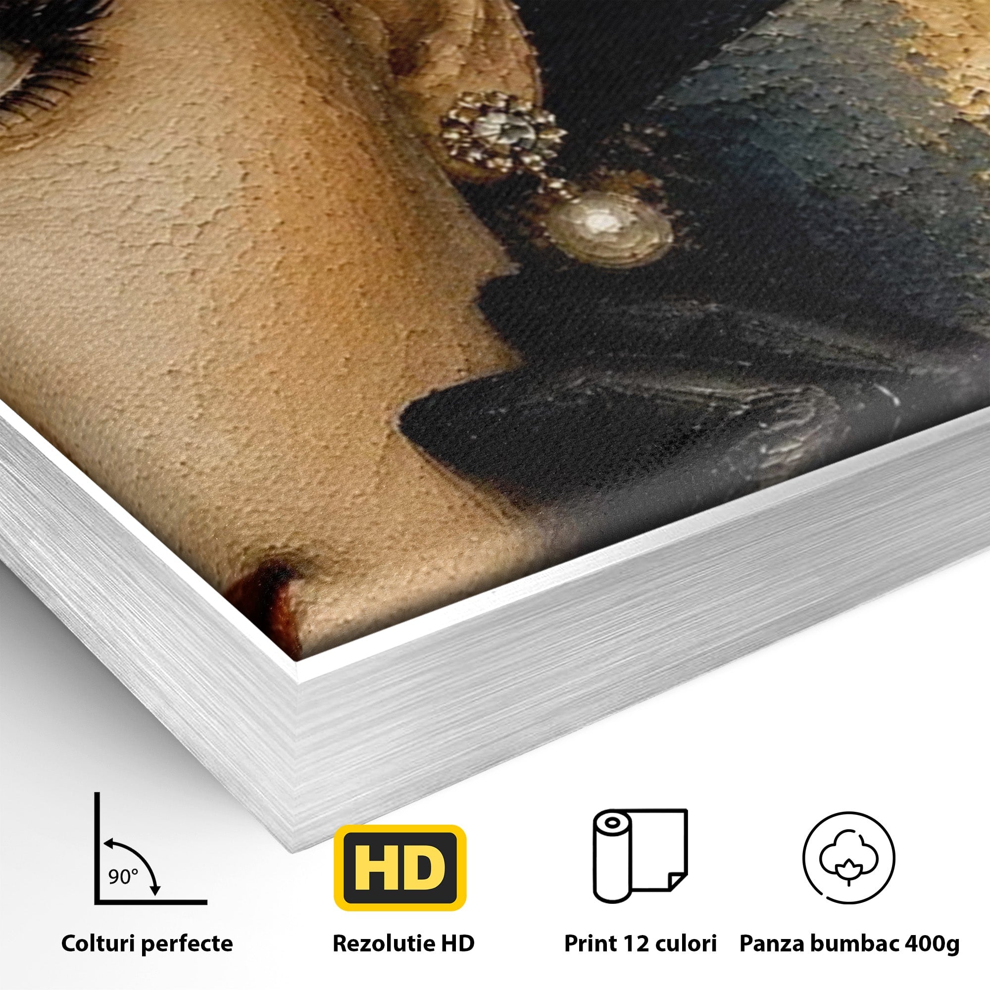 Tablou Canvas Premium LuxCanva® PI1166, Eleganta Atemporala, Audrey Hepburn, Diva, Palarie, Eleganta, Living, Dormitor, Culori Vibrante