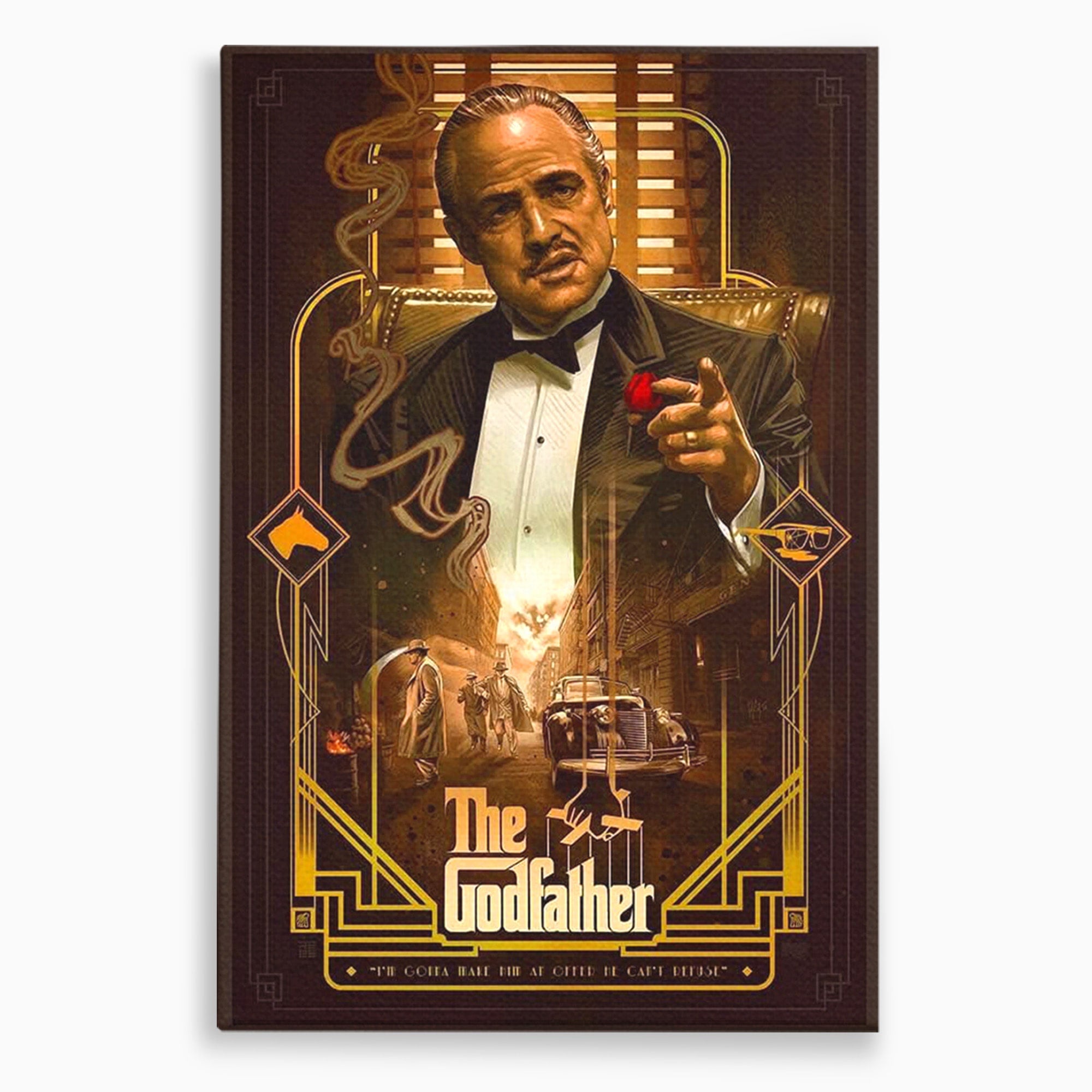Tablou Canvas Premium LuxCanva® PI1167, Nasul Legendar, Marlon Brando, Film, Mafia, Clasic, Actor, Birou, Culori Vibrante