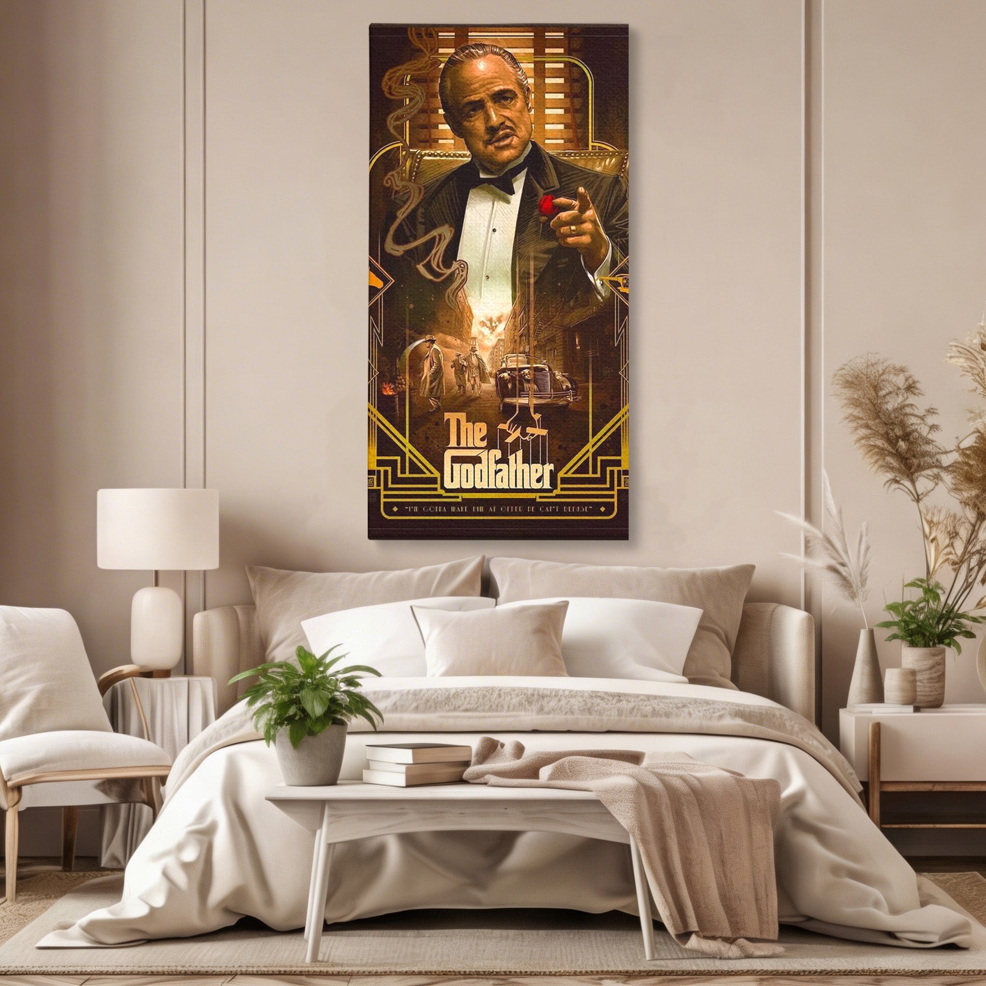 Tablou Canvas Premium LuxCanva® PI1167, Nasul Legendar, Marlon Brando, Film, Mafia, Clasic, Actor, Birou, Culori Vibrante