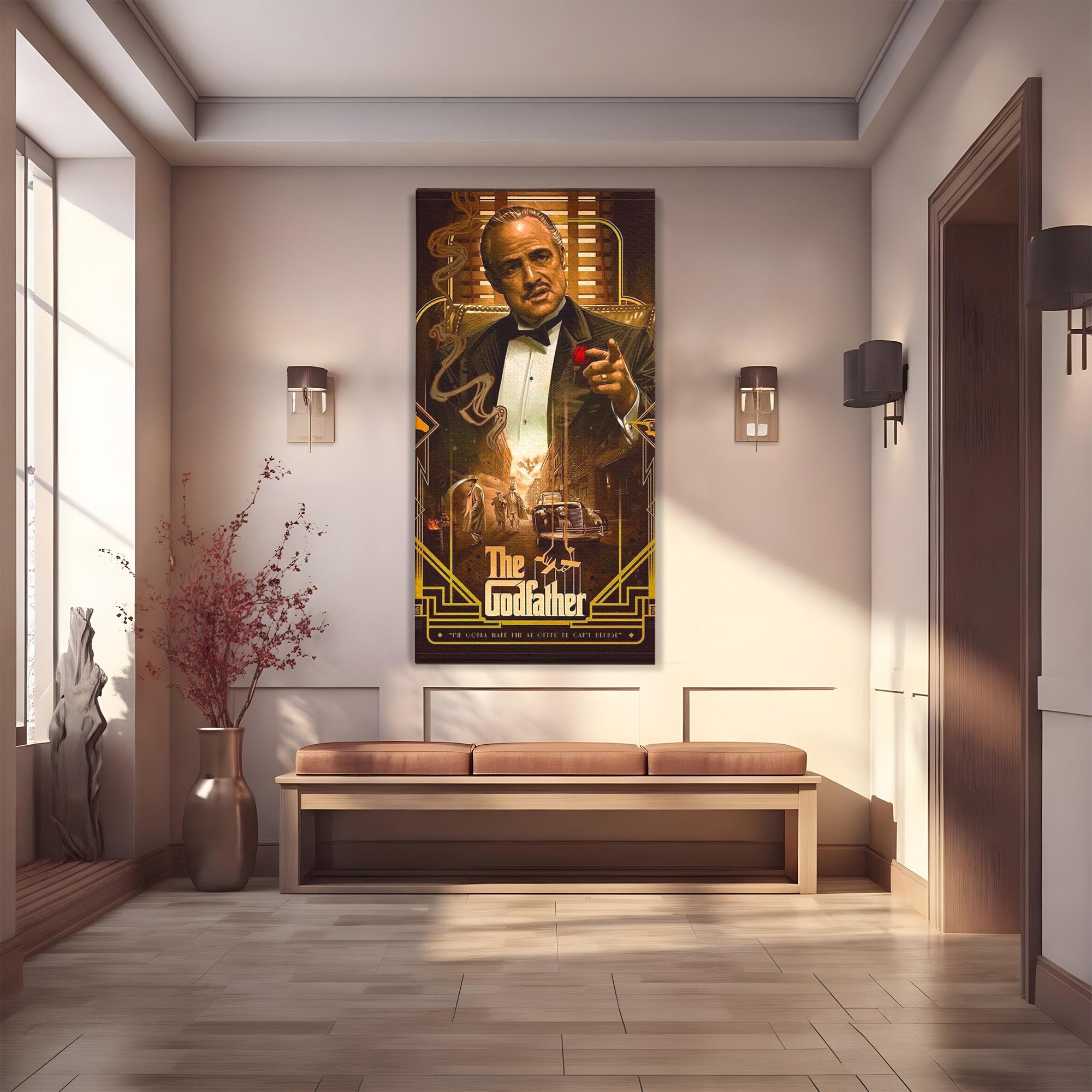 Tablou Canvas Premium LuxCanva® PI1167, Nasul Legendar, Marlon Brando, Film, Mafia, Clasic, Actor, Birou, Culori Vibrante