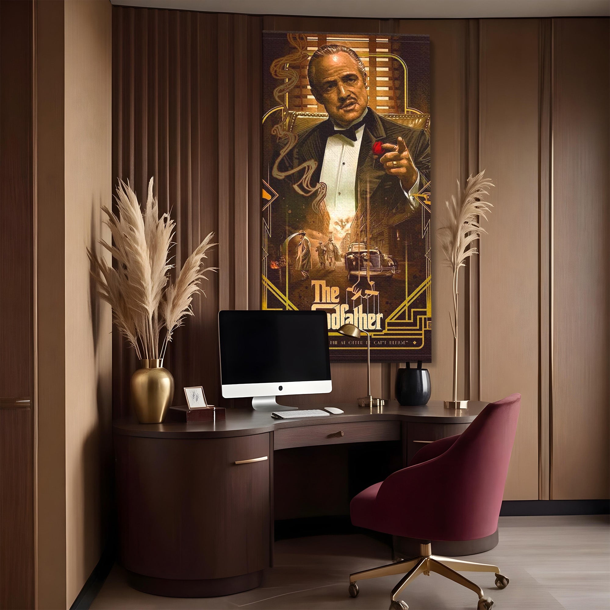 Tablou Canvas Premium LuxCanva® PI1167, Nasul Legendar, Marlon Brando, Film, Mafia, Clasic, Actor, Birou, Culori Vibrante