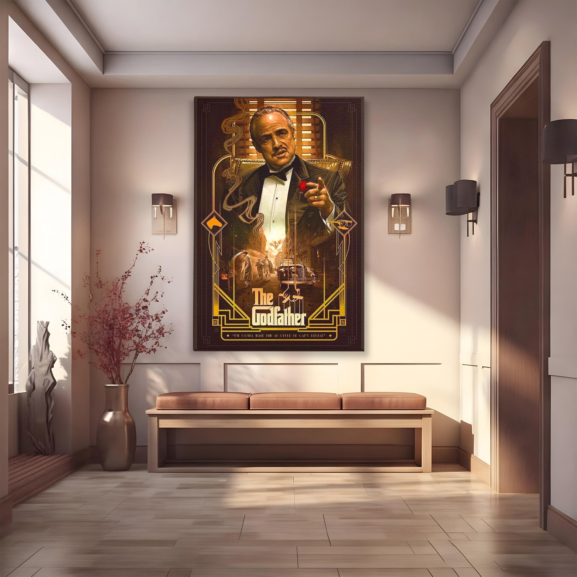 Tablou Canvas Premium LuxCanva® PI1167, Nasul Legendar, Marlon Brando, Film, Mafia, Clasic, Actor, Birou, Culori Vibrante