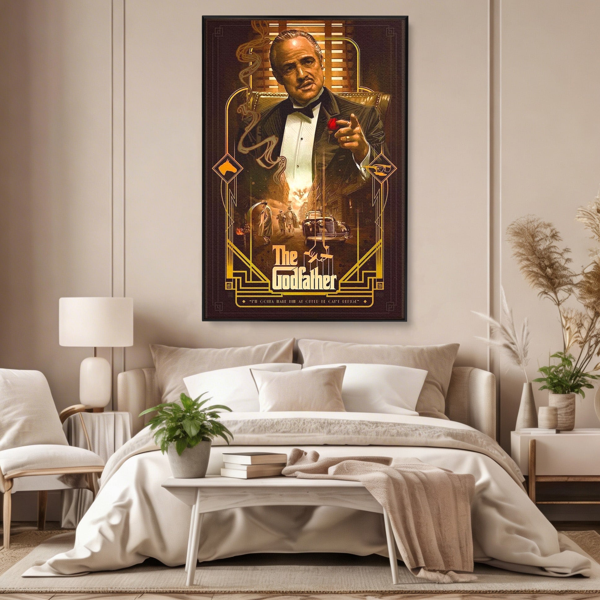 Tablou Canvas Premium LuxCanva® PI1167, Nasul Legendar, Marlon Brando, Film, Mafia, Clasic, Actor, Birou, Culori Vibrante