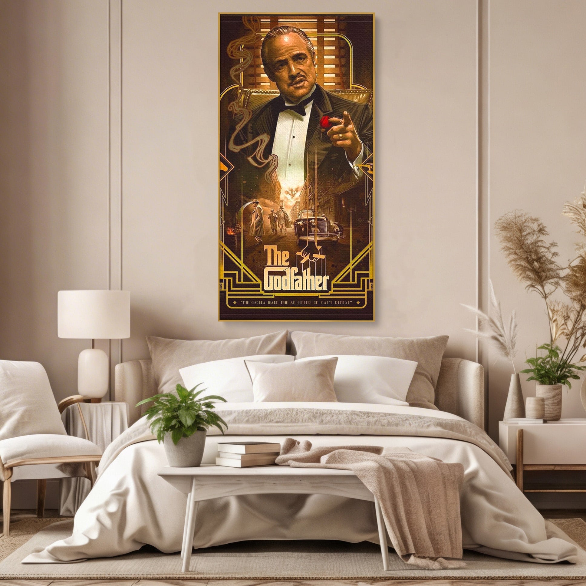 Tablou Canvas Premium LuxCanva® PI1167, Nasul Legendar, Marlon Brando, Film, Mafia, Clasic, Actor, Birou, Culori Vibrante