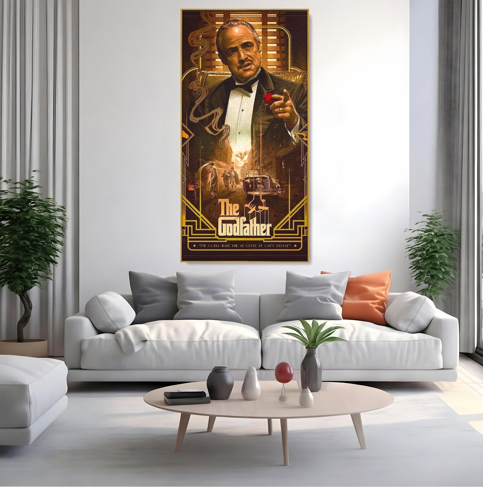 Tablou Canvas Premium LuxCanva® PI1167, Nasul Legendar, Marlon Brando, Film, Mafia, Clasic, Actor, Birou, Culori Vibrante