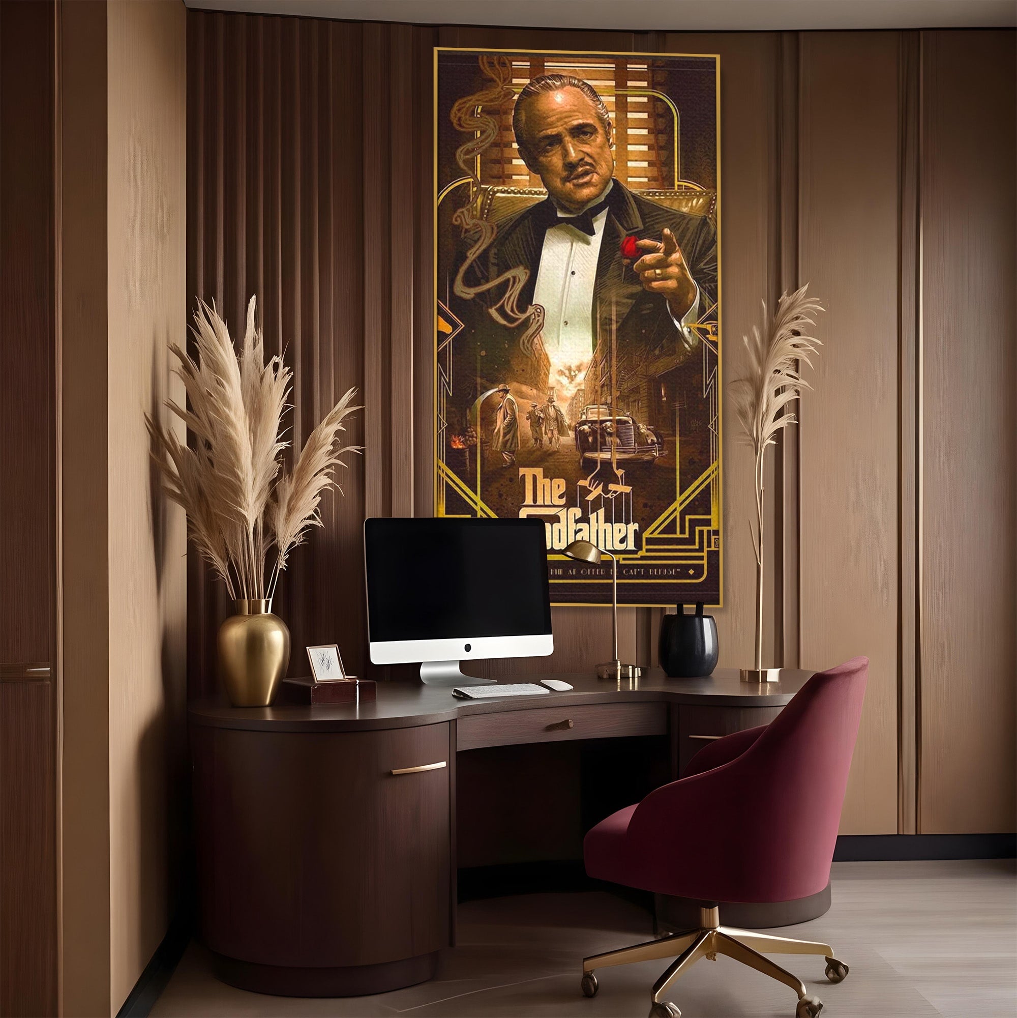 Tablou Canvas Premium LuxCanva® PI1167, Nasul Legendar, Marlon Brando, Film, Mafia, Clasic, Actor, Birou, Culori Vibrante