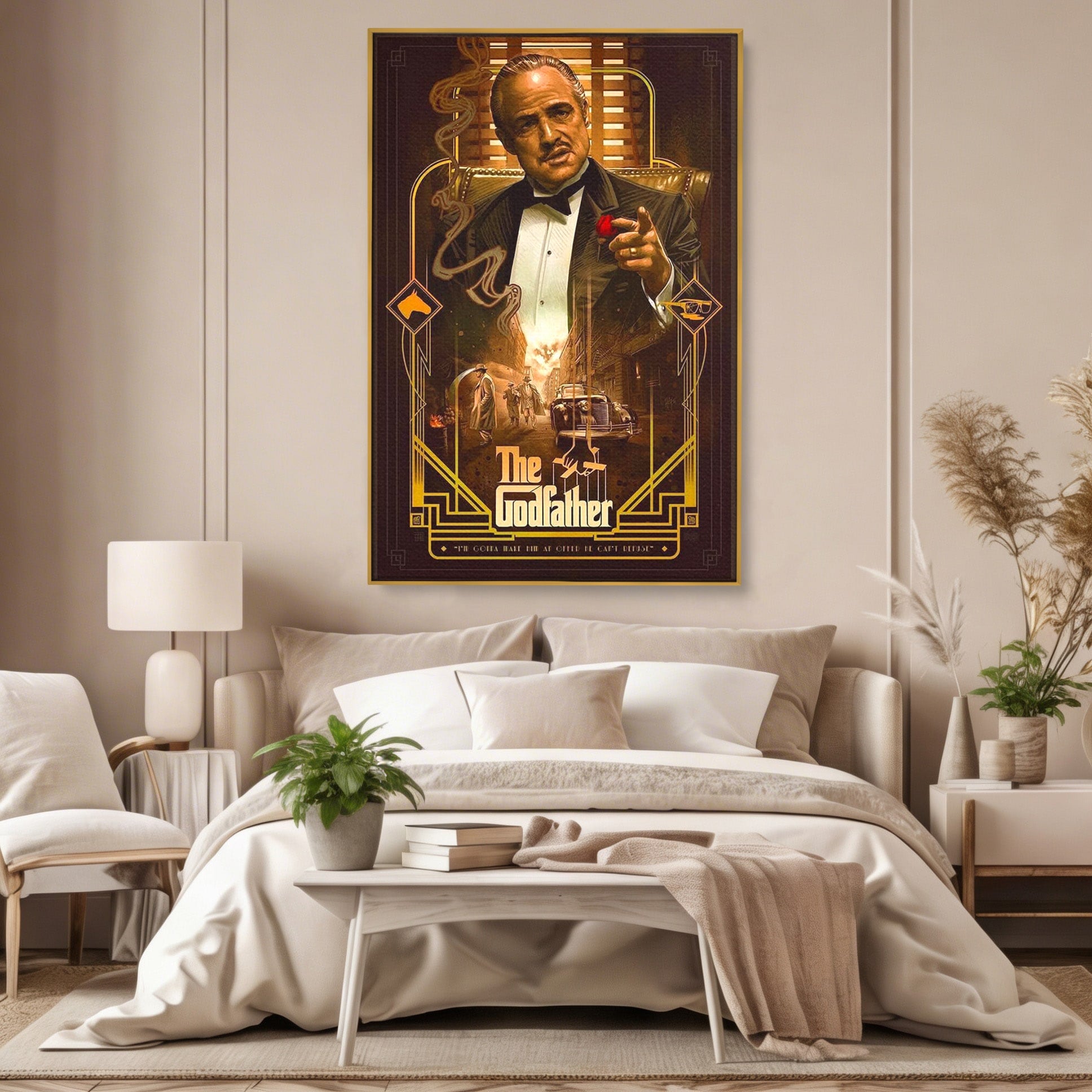 Tablou Canvas Premium LuxCanva® PI1167, Nasul Legendar, Marlon Brando, Film, Mafia, Clasic, Actor, Birou, Culori Vibrante