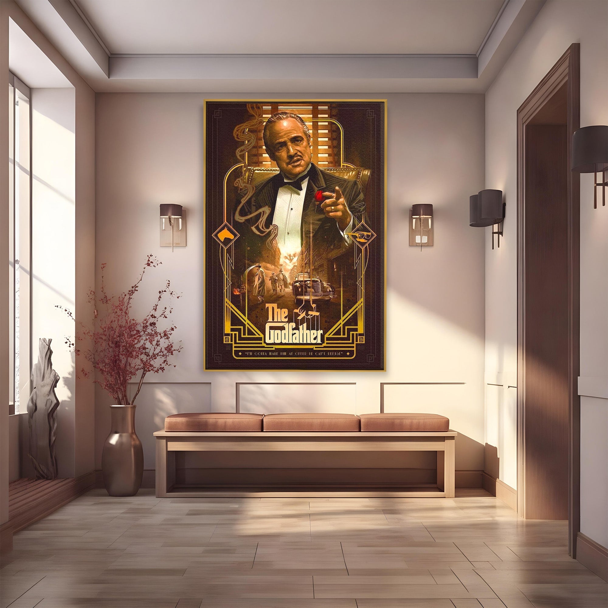 Tablou Canvas Premium LuxCanva® PI1167, Nasul Legendar, Marlon Brando, Film, Mafia, Clasic, Actor, Birou, Culori Vibrante