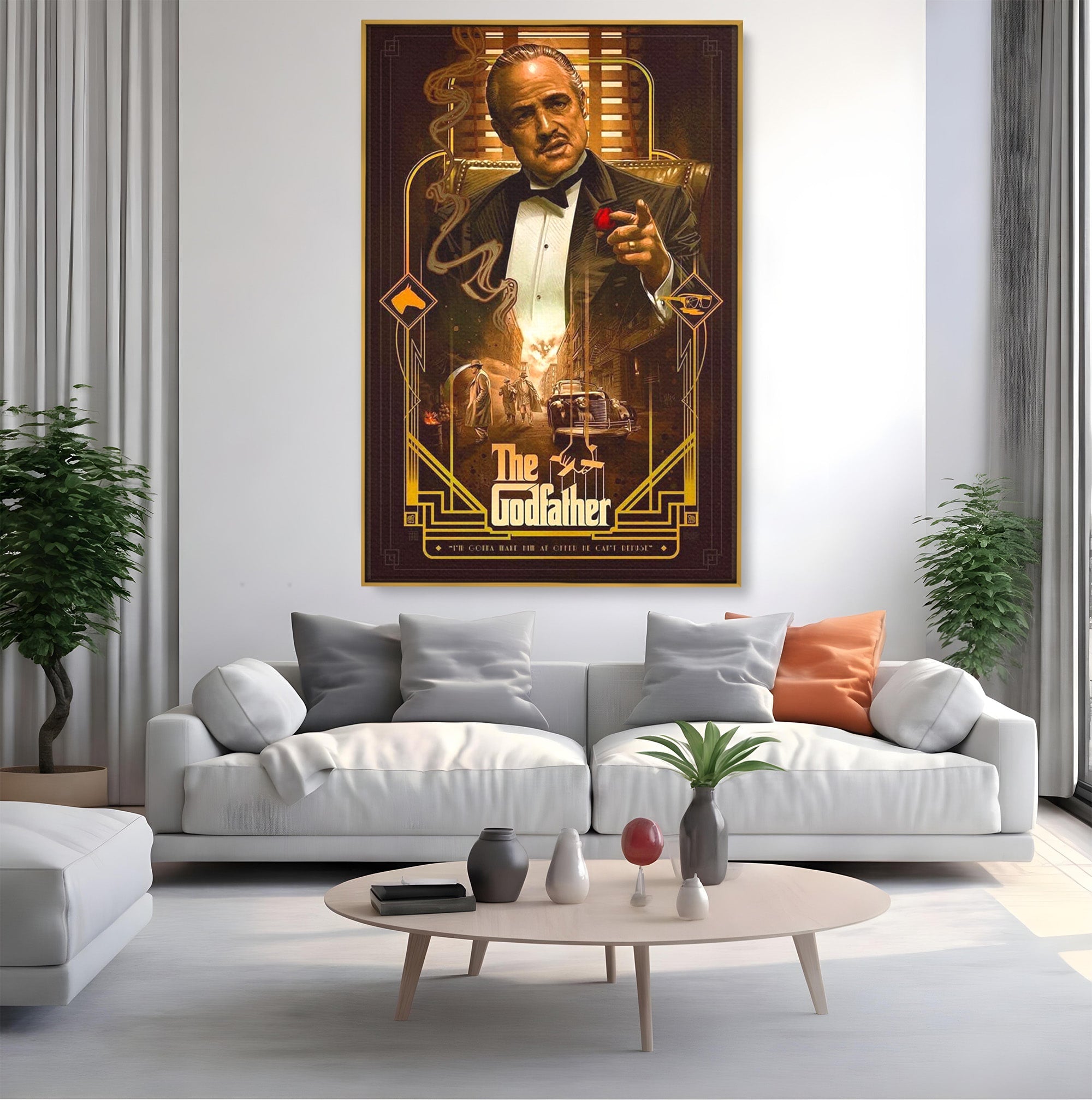 Tablou Canvas Premium LuxCanva® PI1167, Nasul Legendar, Marlon Brando, Film, Mafia, Clasic, Actor, Birou, Culori Vibrante