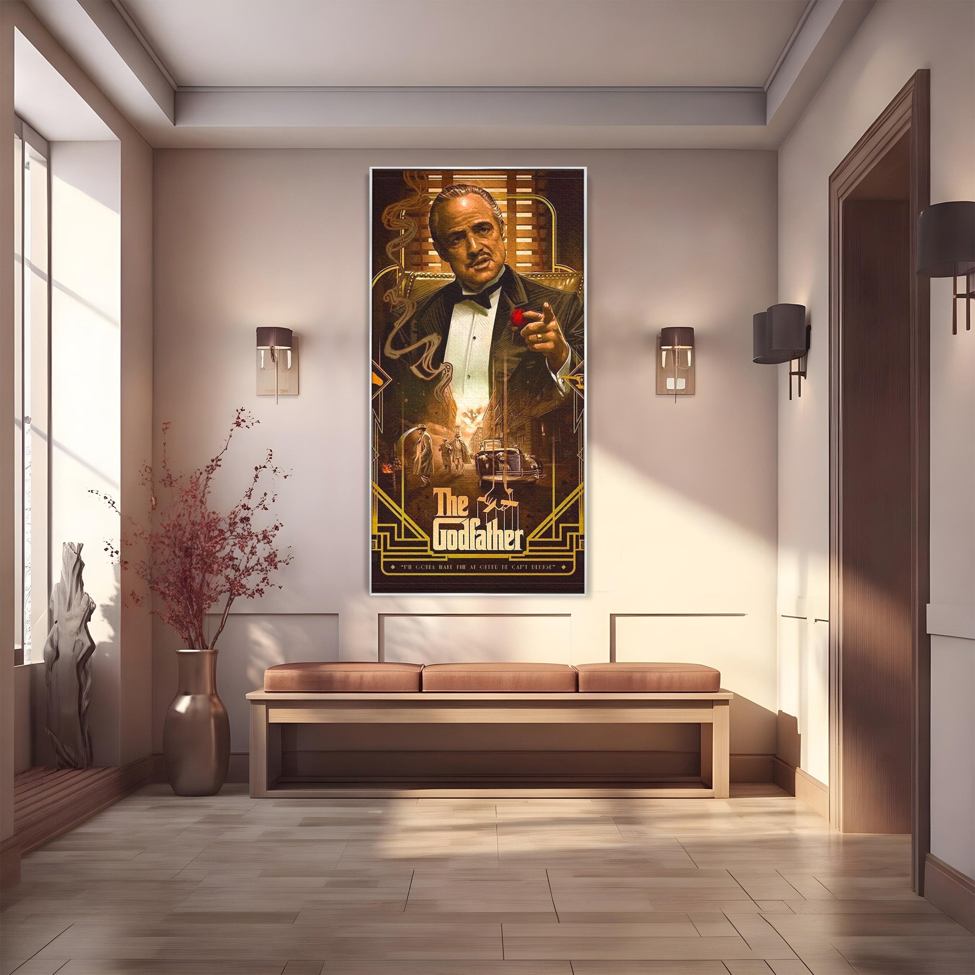 Tablou Canvas Premium LuxCanva® PI1167, Nasul Legendar, Marlon Brando, Film, Mafia, Clasic, Actor, Birou, Culori Vibrante