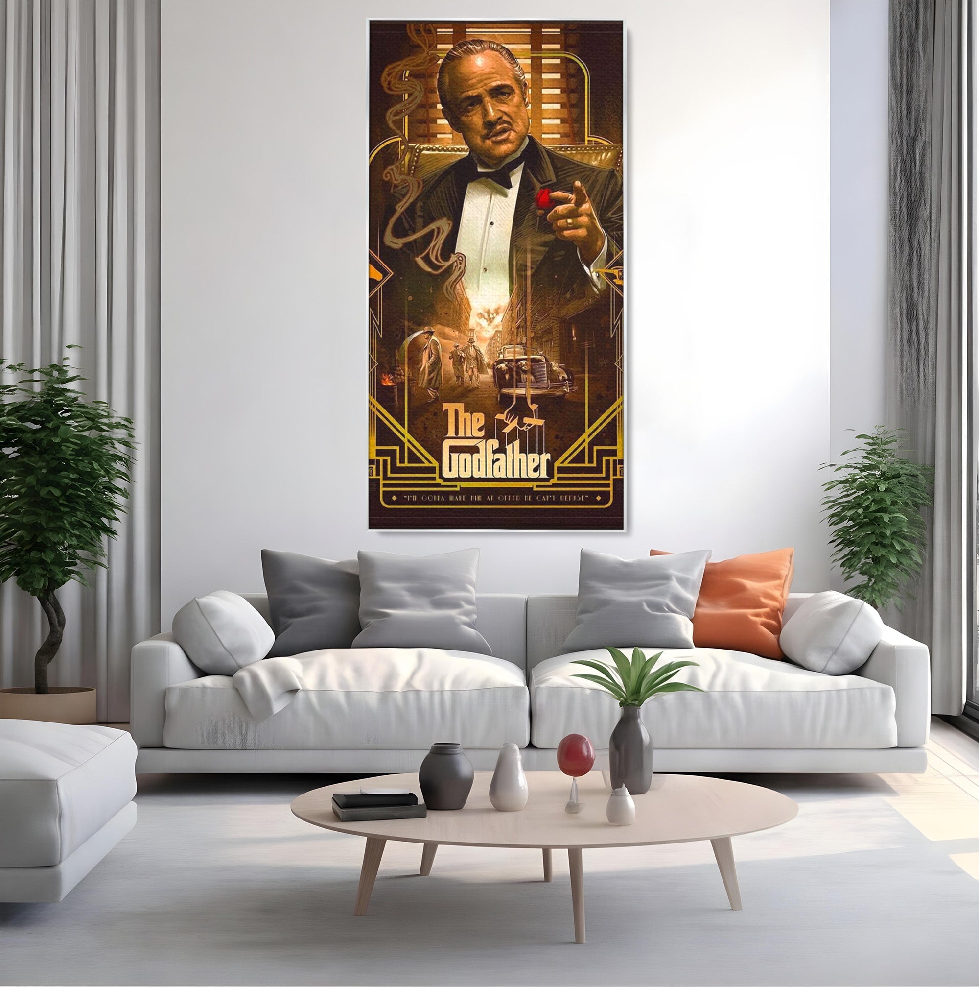 Tablou Canvas Premium LuxCanva® PI1167, Nasul Legendar, Marlon Brando, Film, Mafia, Clasic, Actor, Birou, Culori Vibrante
