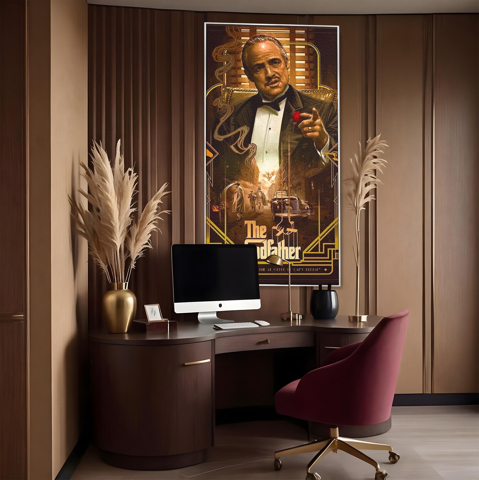 Tablou Canvas Premium LuxCanva® PI1167, Nasul Legendar, Marlon Brando, Film, Mafia, Clasic, Actor, Birou, Culori Vibrante