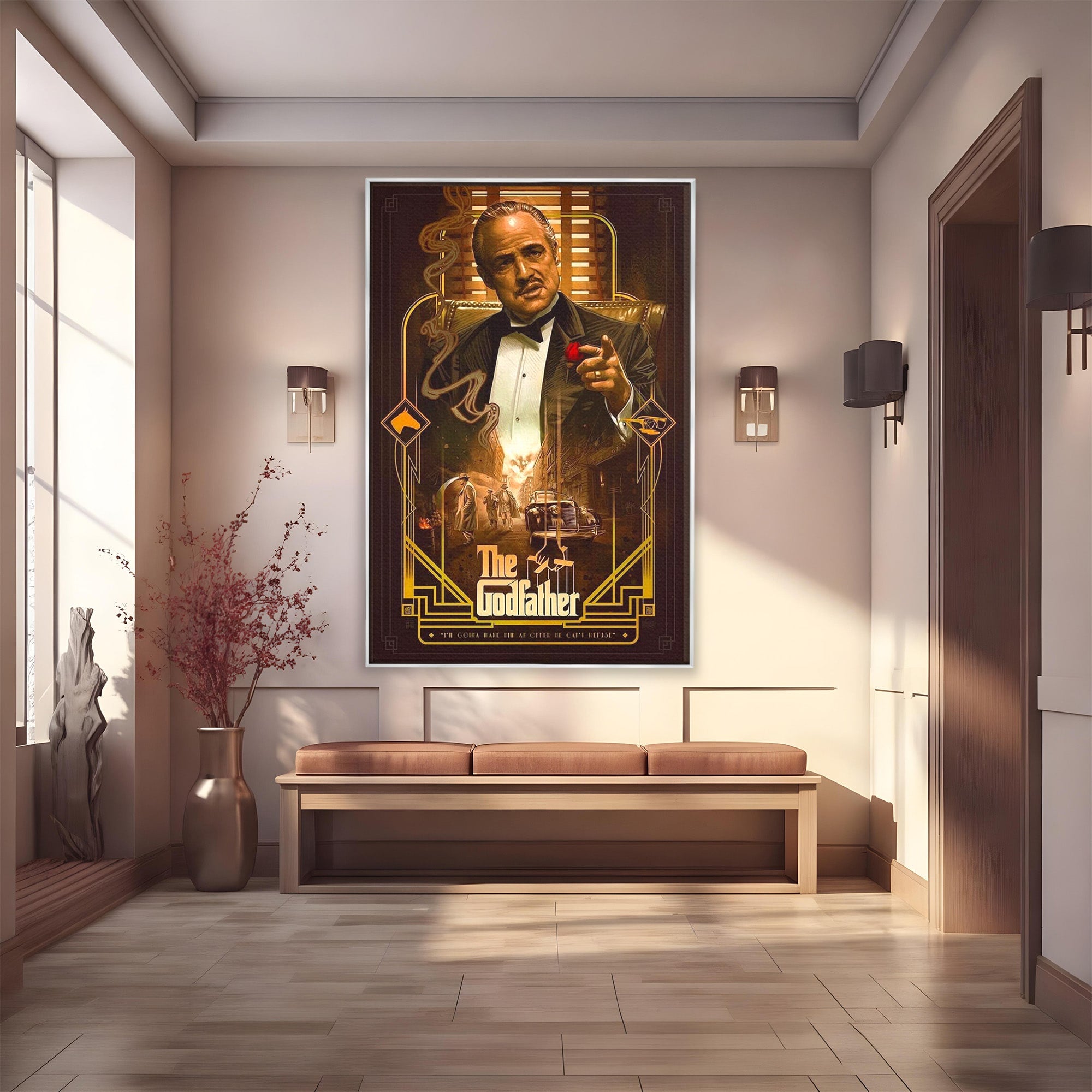 Tablou Canvas Premium LuxCanva® PI1167, Nasul Legendar, Marlon Brando, Film, Mafia, Clasic, Actor, Birou, Culori Vibrante