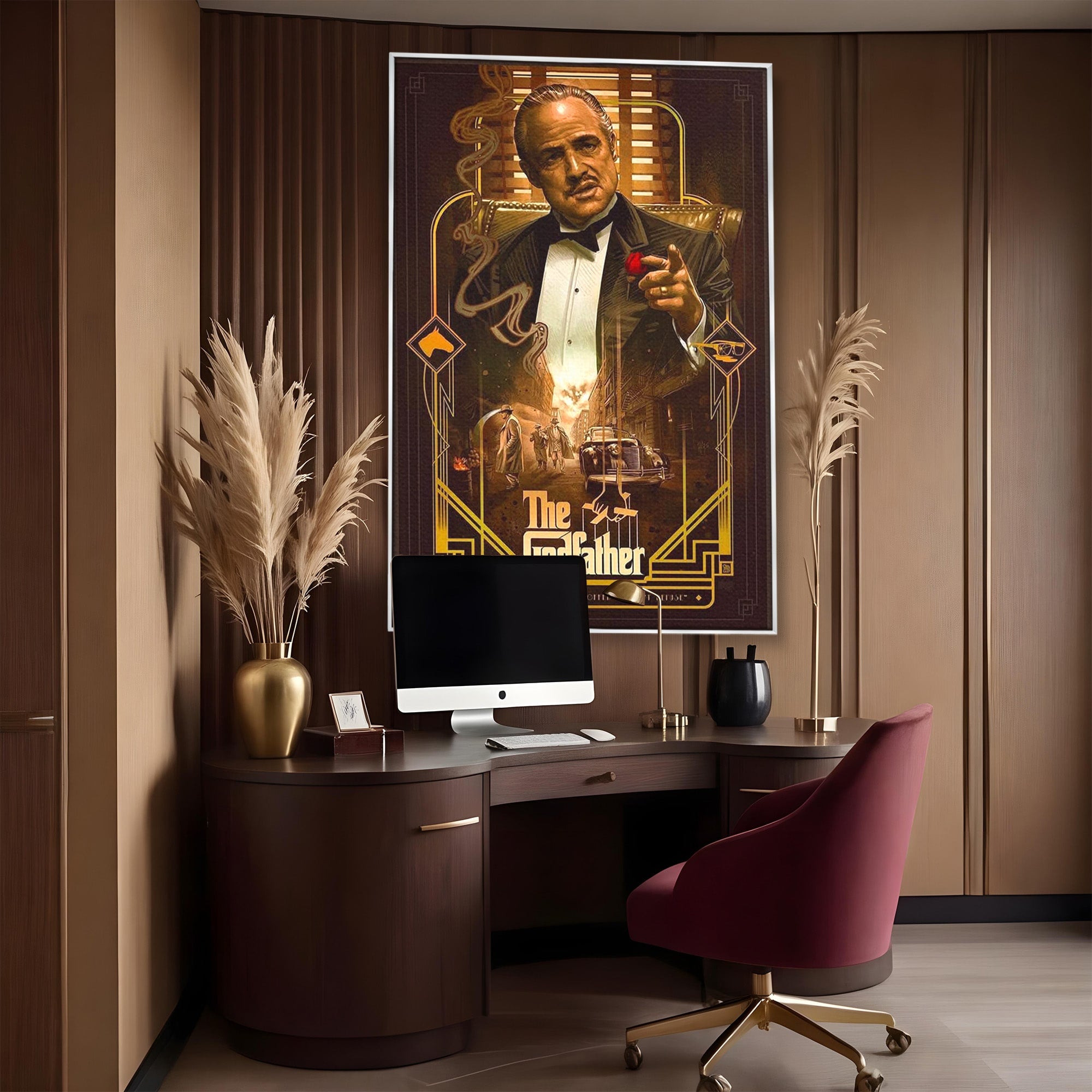 Tablou Canvas Premium LuxCanva® PI1167, Nasul Legendar, Marlon Brando, Film, Mafia, Clasic, Actor, Birou, Culori Vibrante