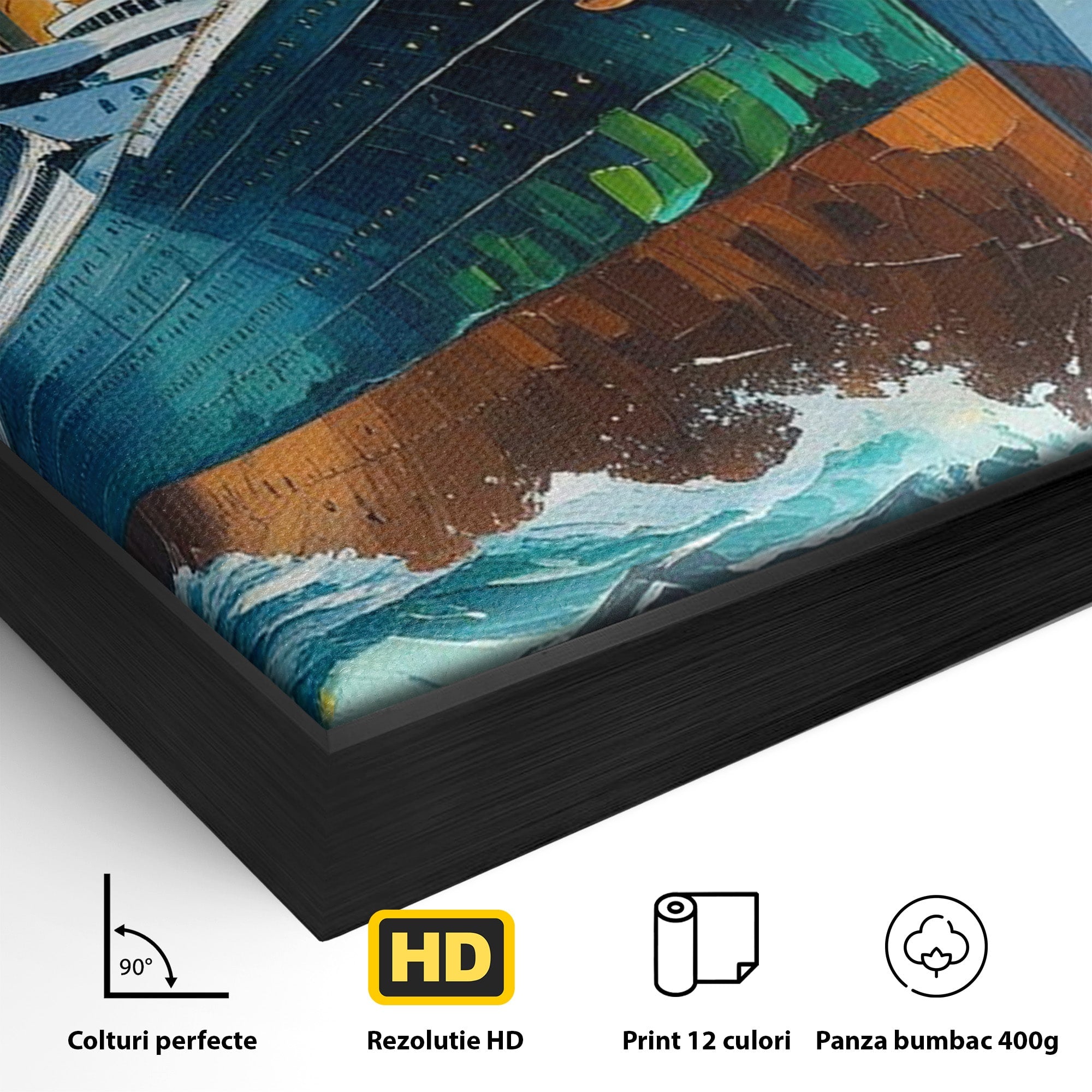 Tablou Canvas Premium LuxCanva® PI1168, Vasul De Pe Mare, Valuri, Ocean, Peisaj Marin, Calatorie, Living, Birou, Culori Vibrante