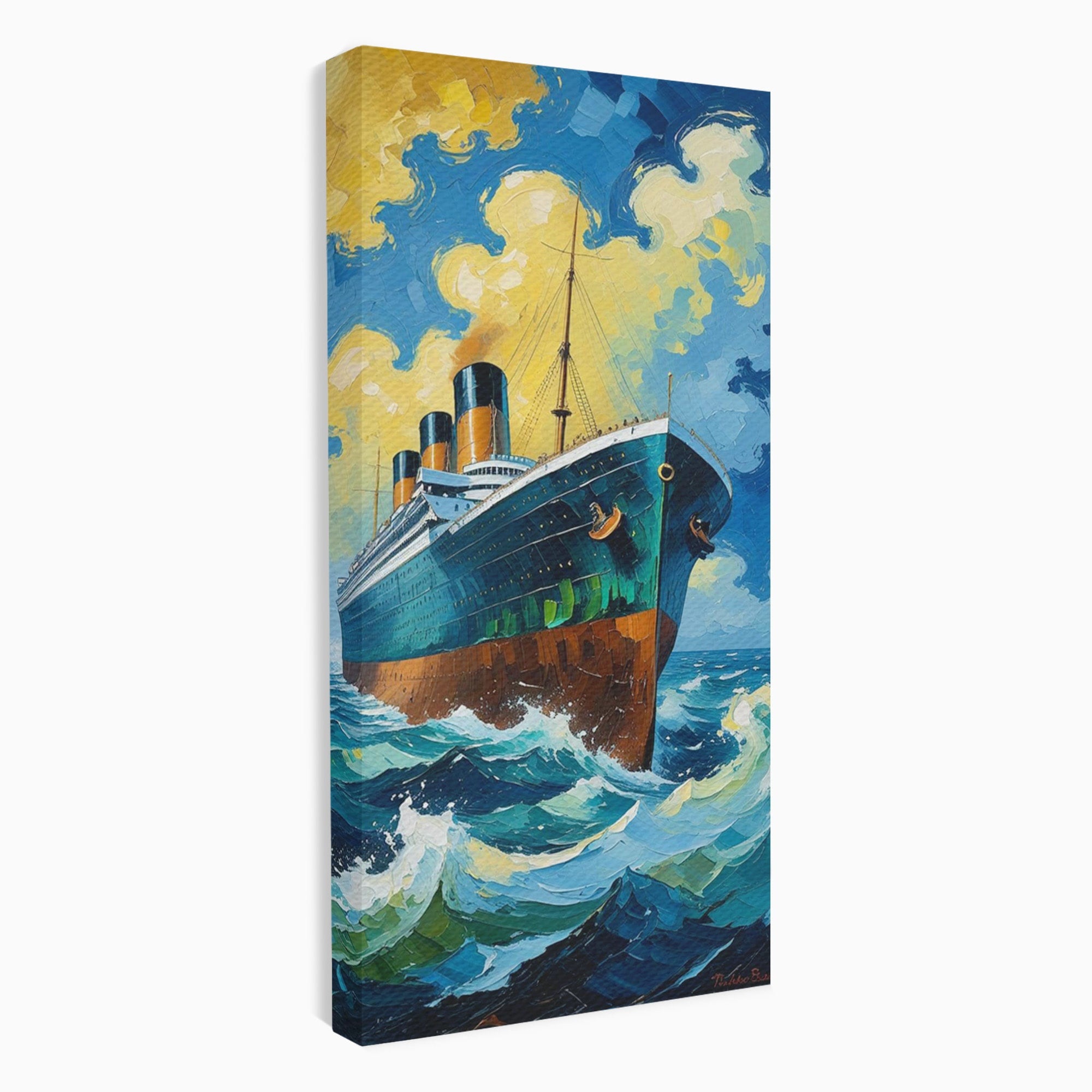 Tablou Canvas Premium LuxCanva® PI1168, Vasul De Pe Mare, Valuri, Ocean, Peisaj Marin, Calatorie, Living, Birou, Culori Vibrante