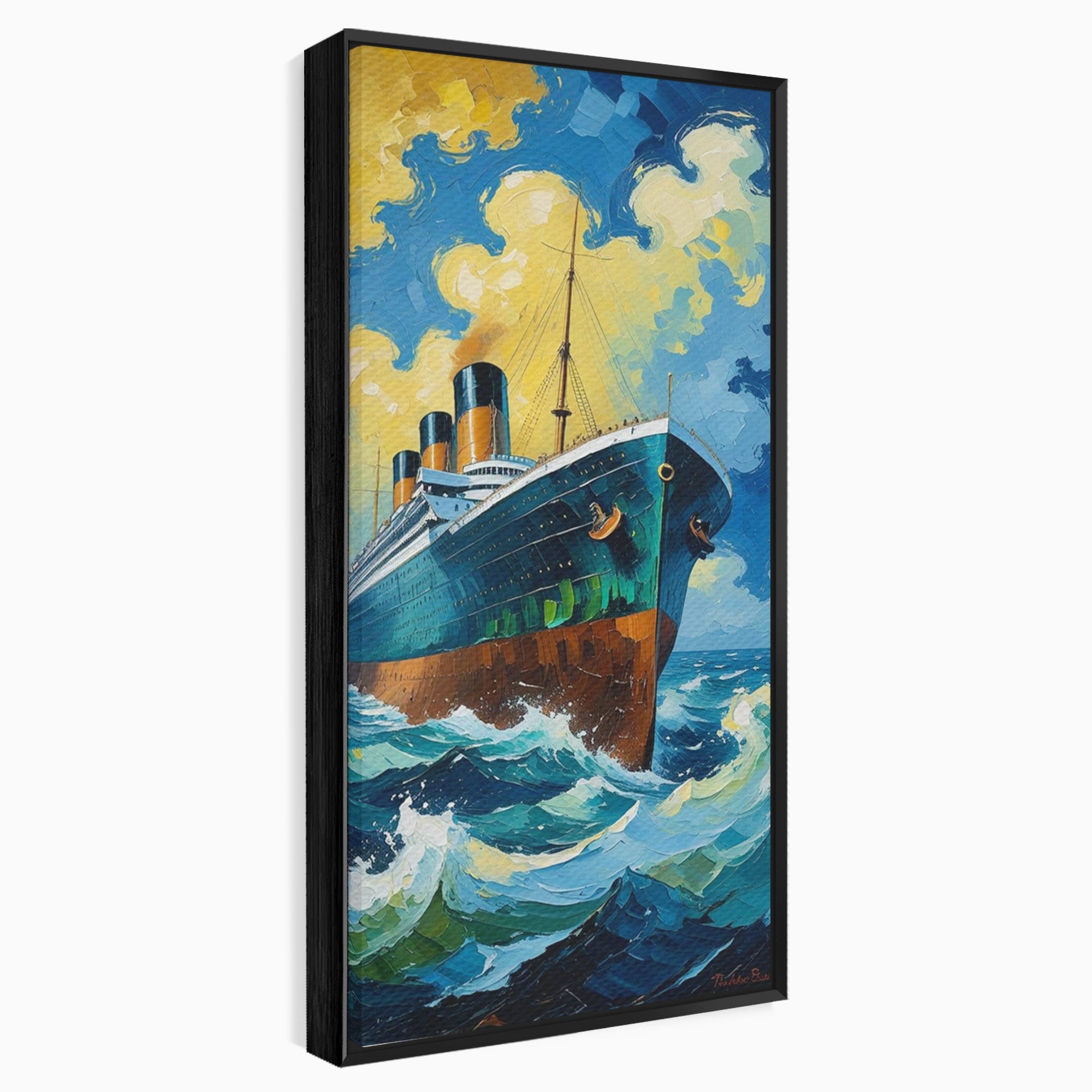 Tablou Canvas Premium LuxCanva® PI1168, Vasul De Pe Mare, Valuri, Ocean, Peisaj Marin, Calatorie, Living, Birou, Culori Vibrante