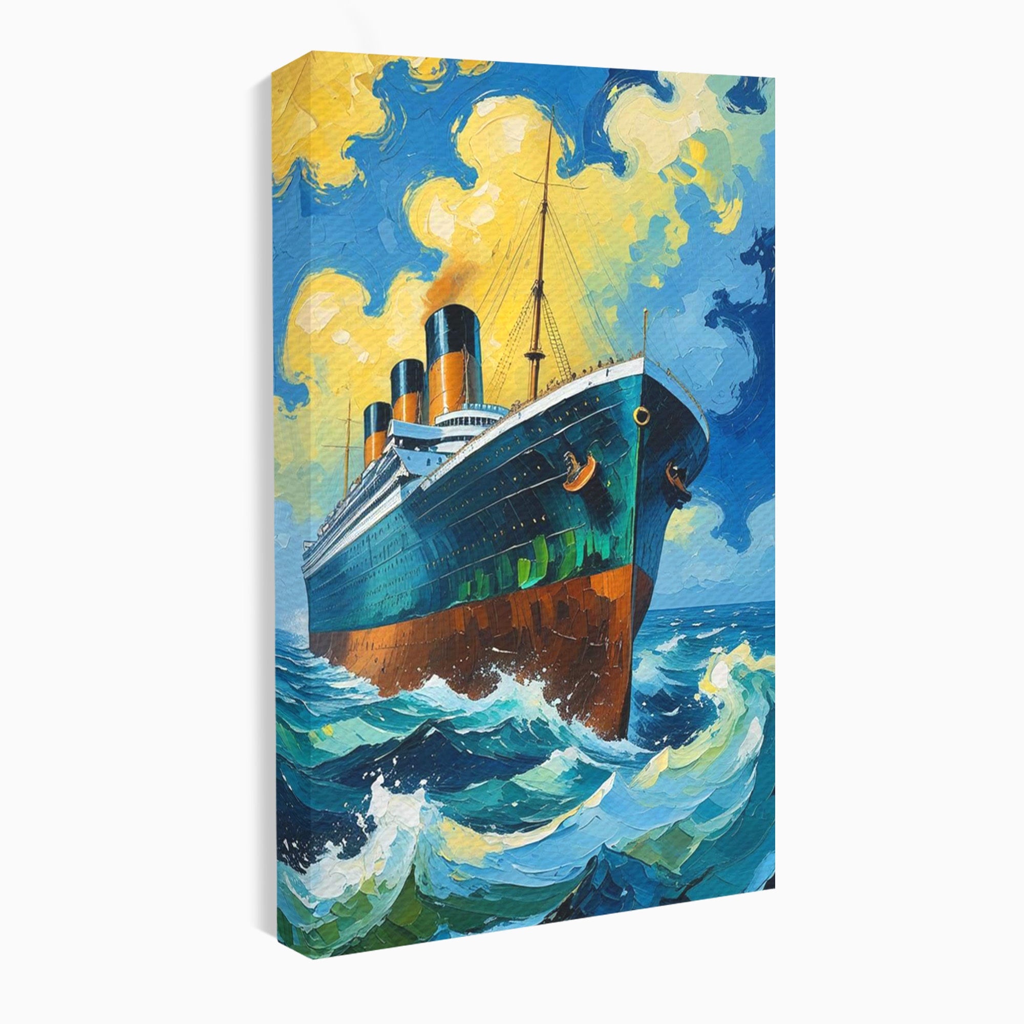 Tablou Canvas Premium LuxCanva® PI1168, Vasul De Pe Mare, Valuri, Ocean, Peisaj Marin, Calatorie, Living, Birou, Culori Vibrante