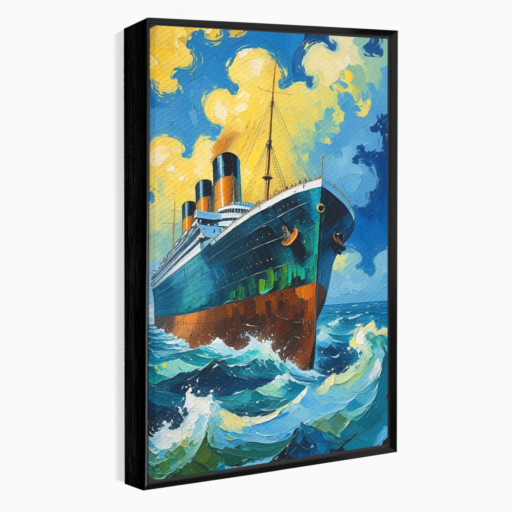 Tablou Canvas Premium LuxCanva® PI1168, Vasul De Pe Mare, Valuri, Ocean, Peisaj Marin, Calatorie, Living, Birou, Culori Vibrante