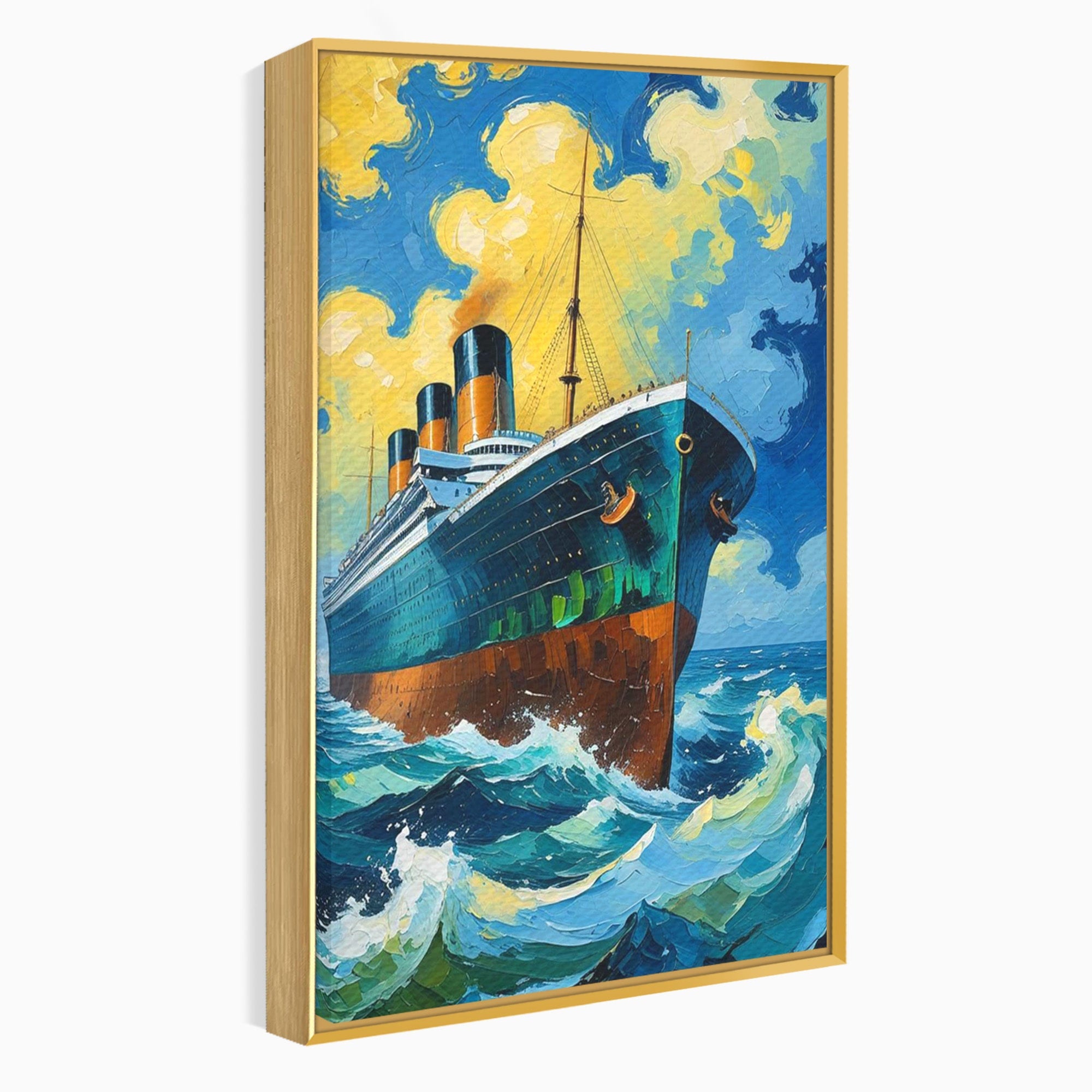 Tablou Canvas Premium LuxCanva® PI1168, Vasul De Pe Mare, Valuri, Ocean, Peisaj Marin, Calatorie, Living, Birou, Culori Vibrante