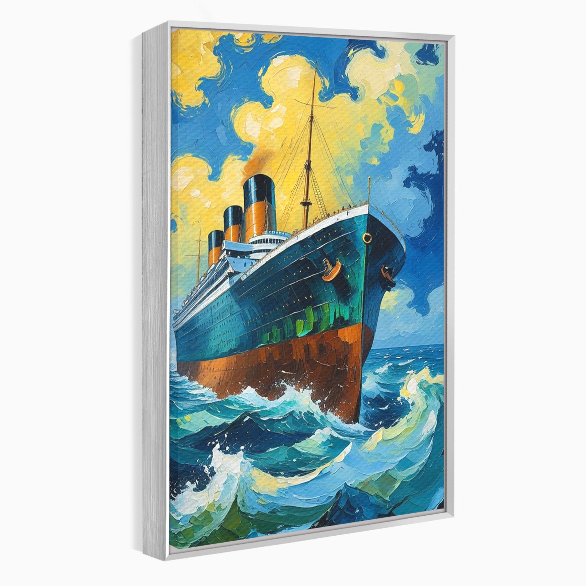 Tablou Canvas Premium LuxCanva® PI1168, Vasul De Pe Mare, Valuri, Ocean, Peisaj Marin, Calatorie, Living, Birou, Culori Vibrante