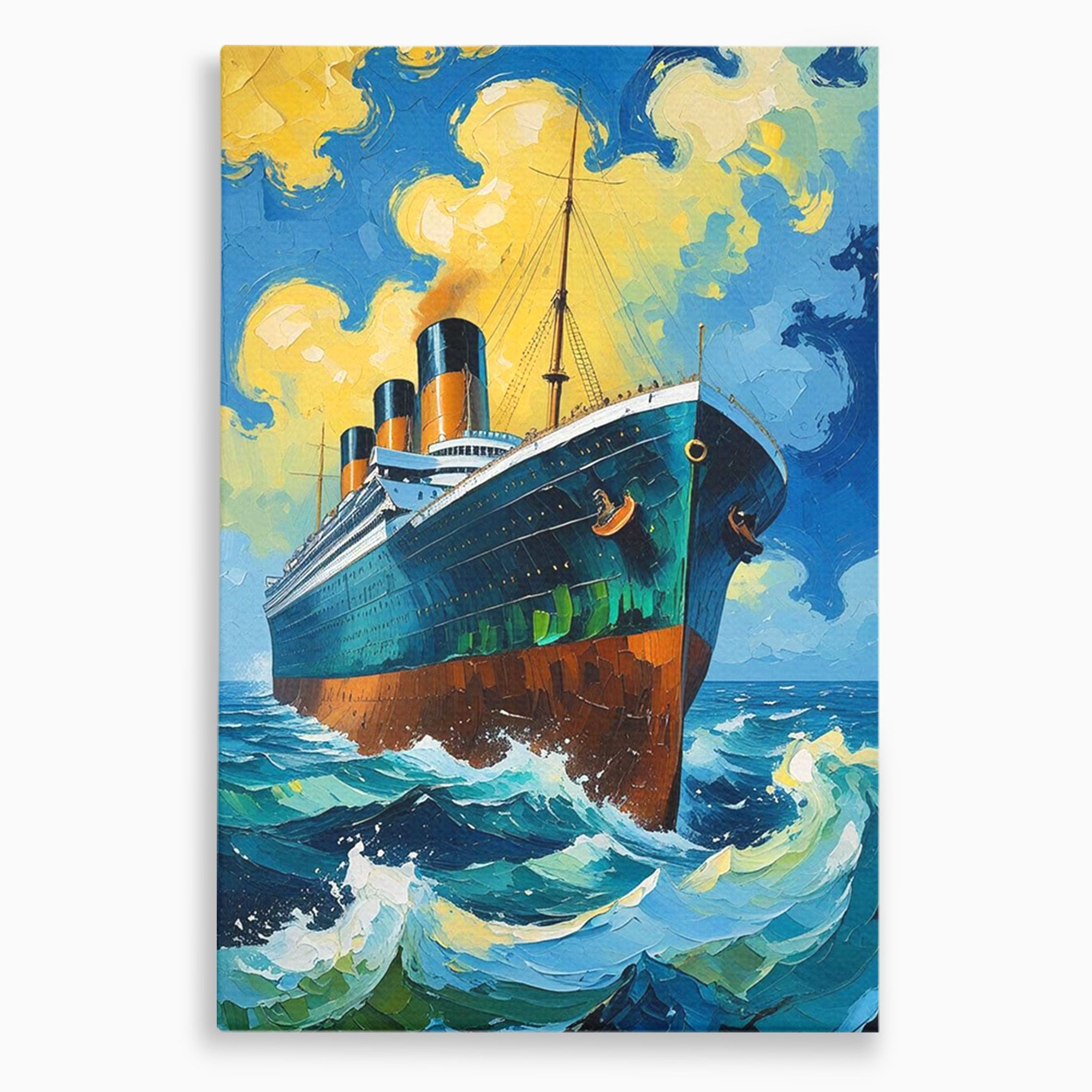 Tablou Canvas Premium LuxCanva® PI1168, Vasul De Pe Mare, Valuri, Ocean, Peisaj Marin, Calatorie, Living, Birou, Culori Vibrante