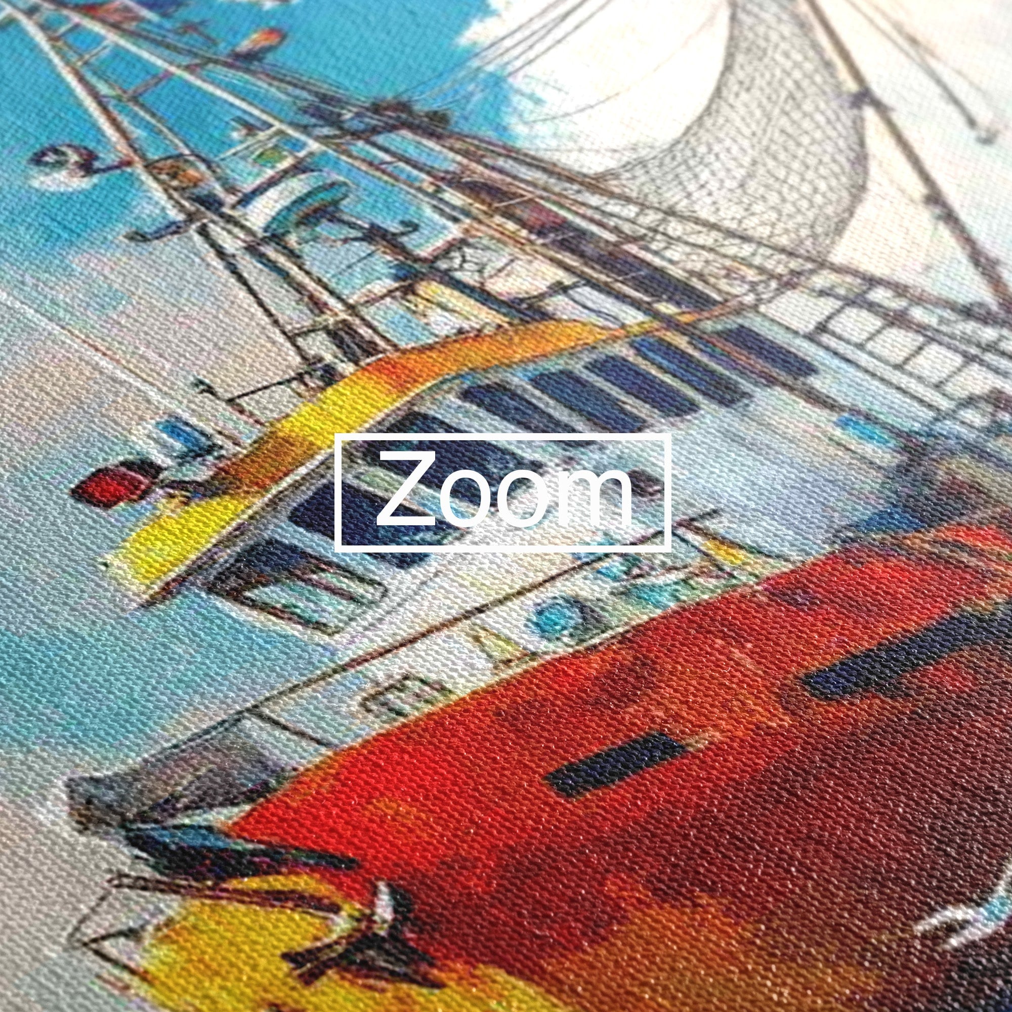 Tablou Canvas Premium LuxCanva® PI1169, Vaporul Pescarilor, Pescador, Pescarusi, Mare, Valuri, Living, Culori Vibrante