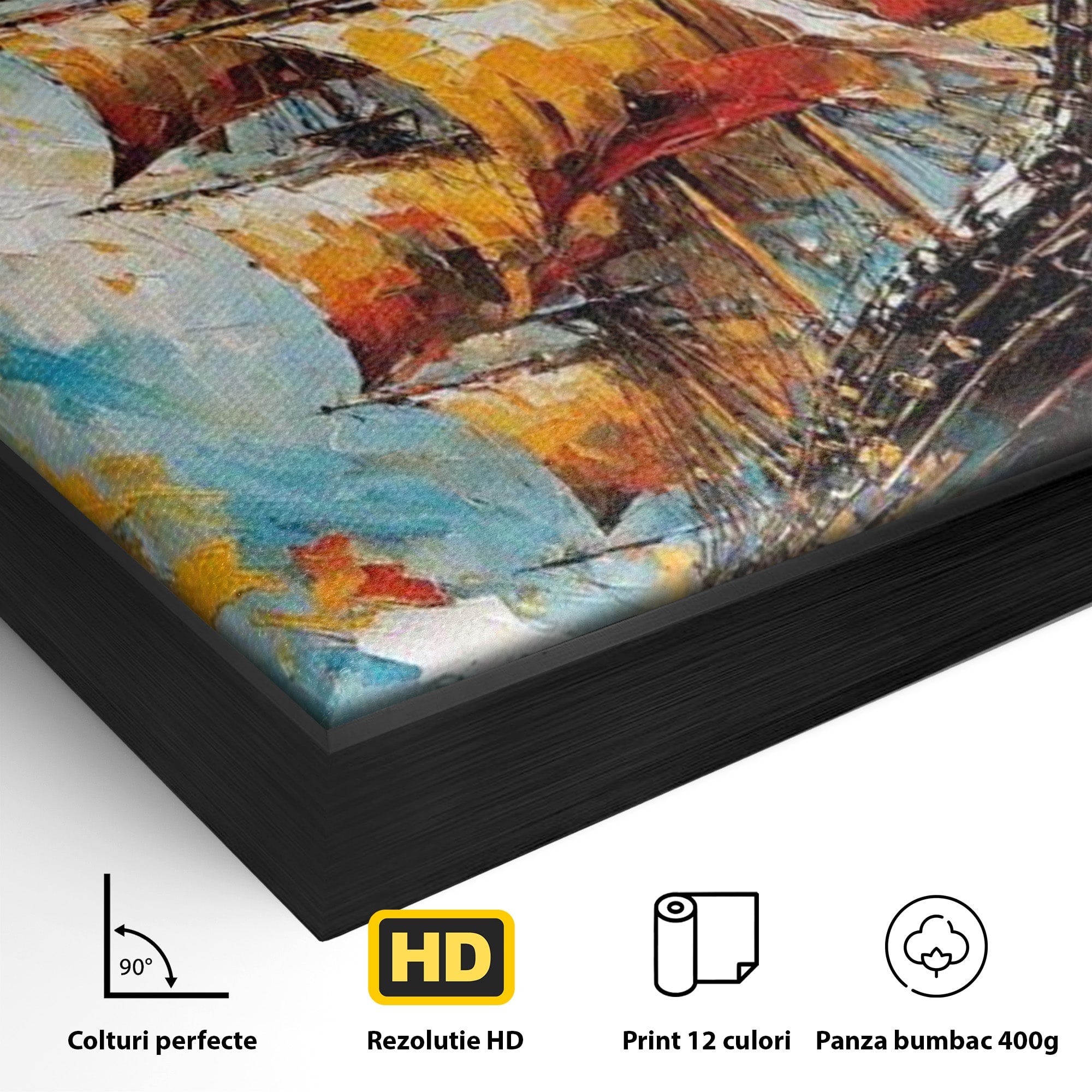 Tablou Canvas Premium LuxCanva® PI1170, Corabie In Vant, Velier, Mare, Ancora, Aventura, Living, Culori Vibrante