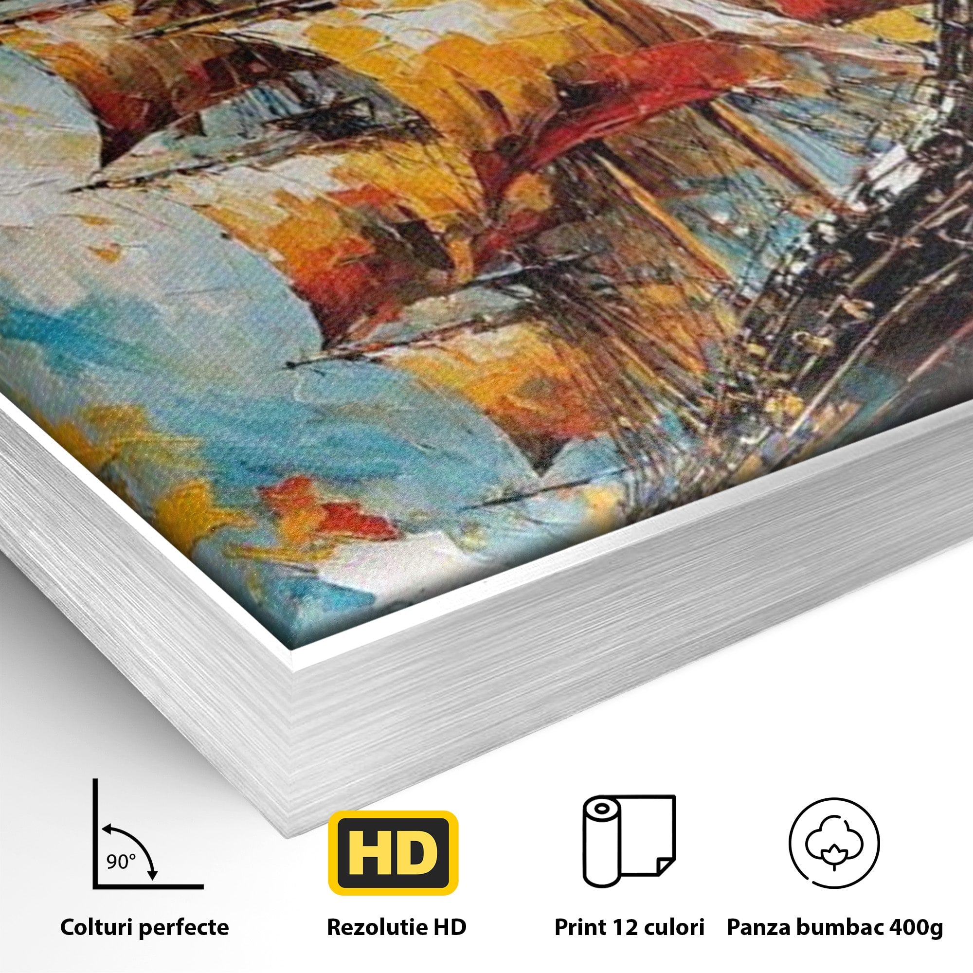 Tablou Canvas Premium LuxCanva® PI1170, Corabie In Vant, Velier, Mare, Ancora, Aventura, Living, Culori Vibrante