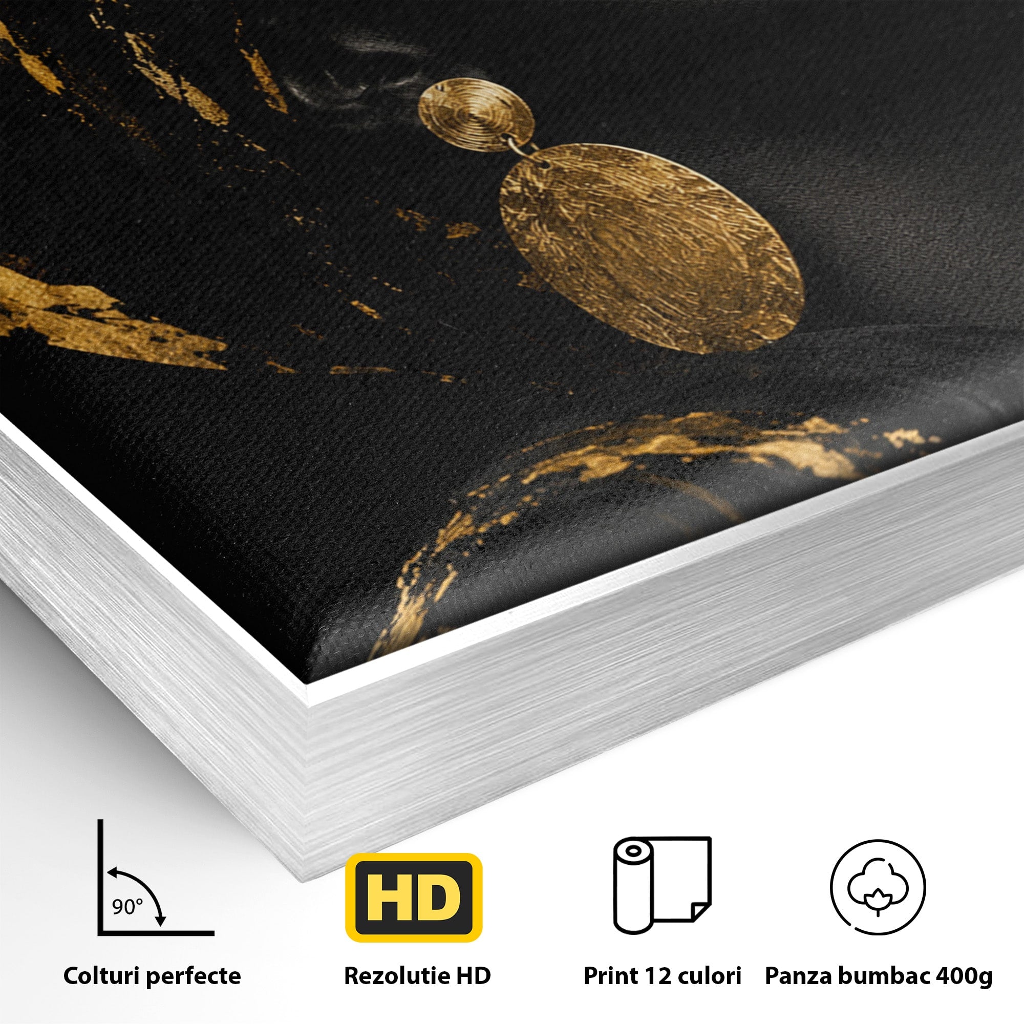 Tablou Canvas Premium LuxCanva® PI1172, Aura De Aur, Portret, Eleganta, Aur, Femeie, Dormitor, Culori Vibrante