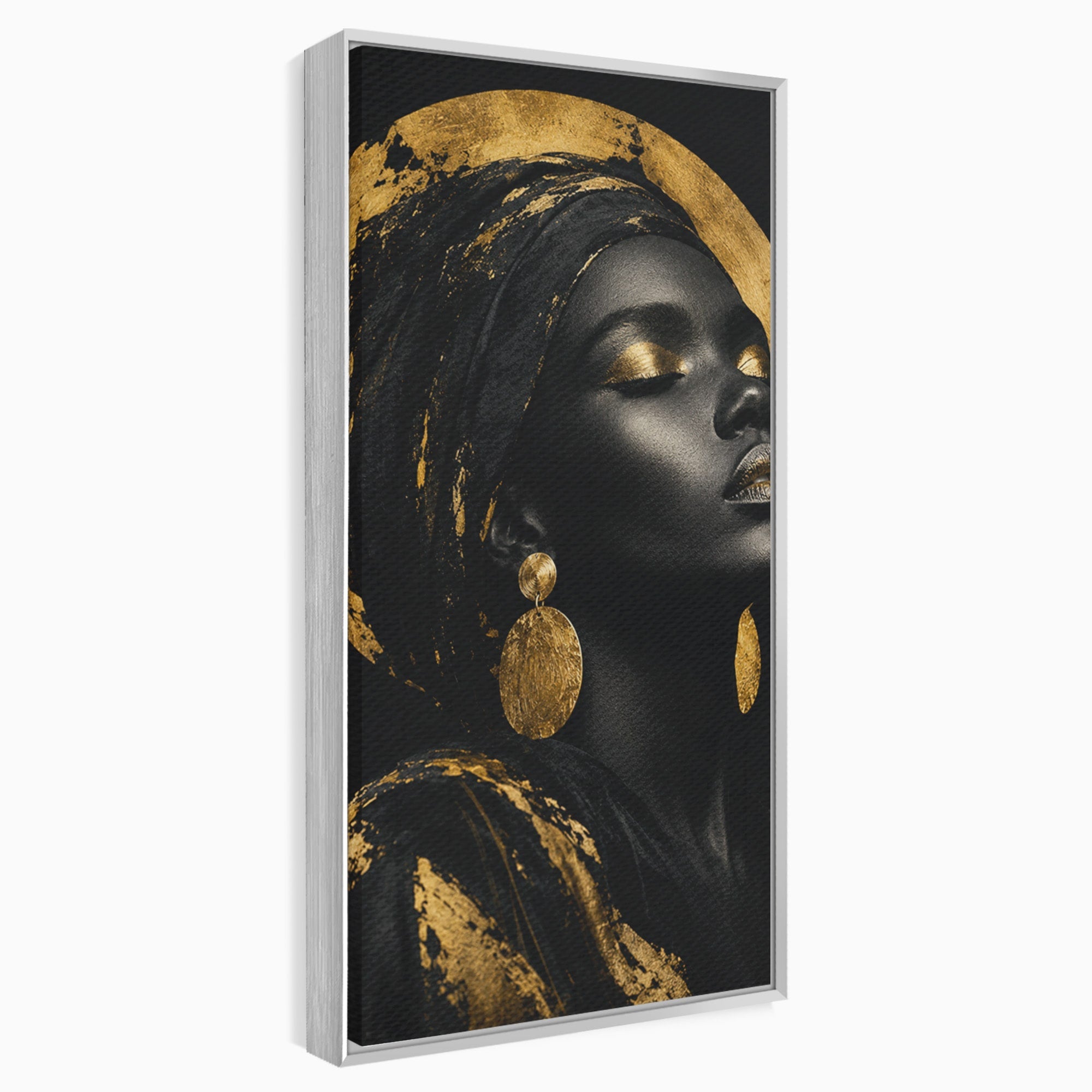 Tablou Canvas Premium LuxCanva® PI1172, Aura De Aur, Portret, Eleganta, Aur, Femeie, Dormitor, Culori Vibrante