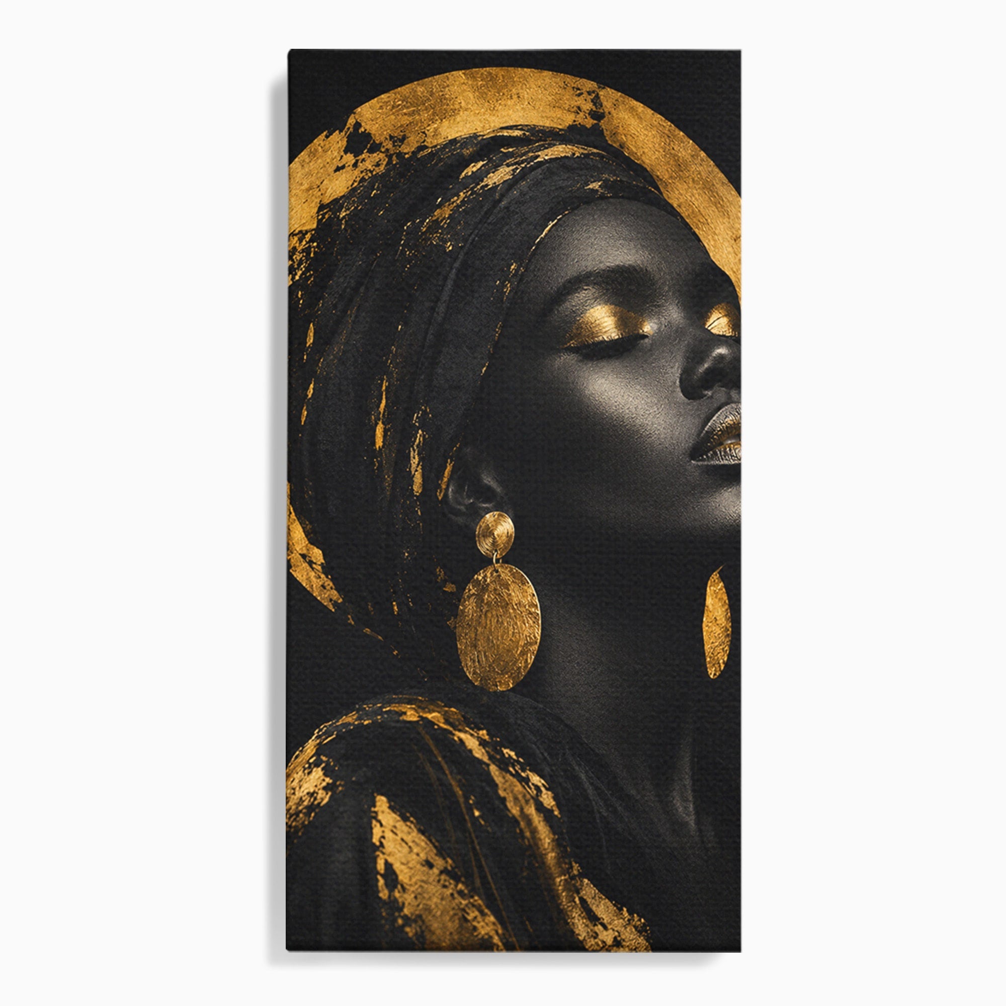 Tablou Canvas Premium LuxCanva® PI1172, Aura De Aur, Portret, Eleganta, Aur, Femeie, Dormitor, Culori Vibrante