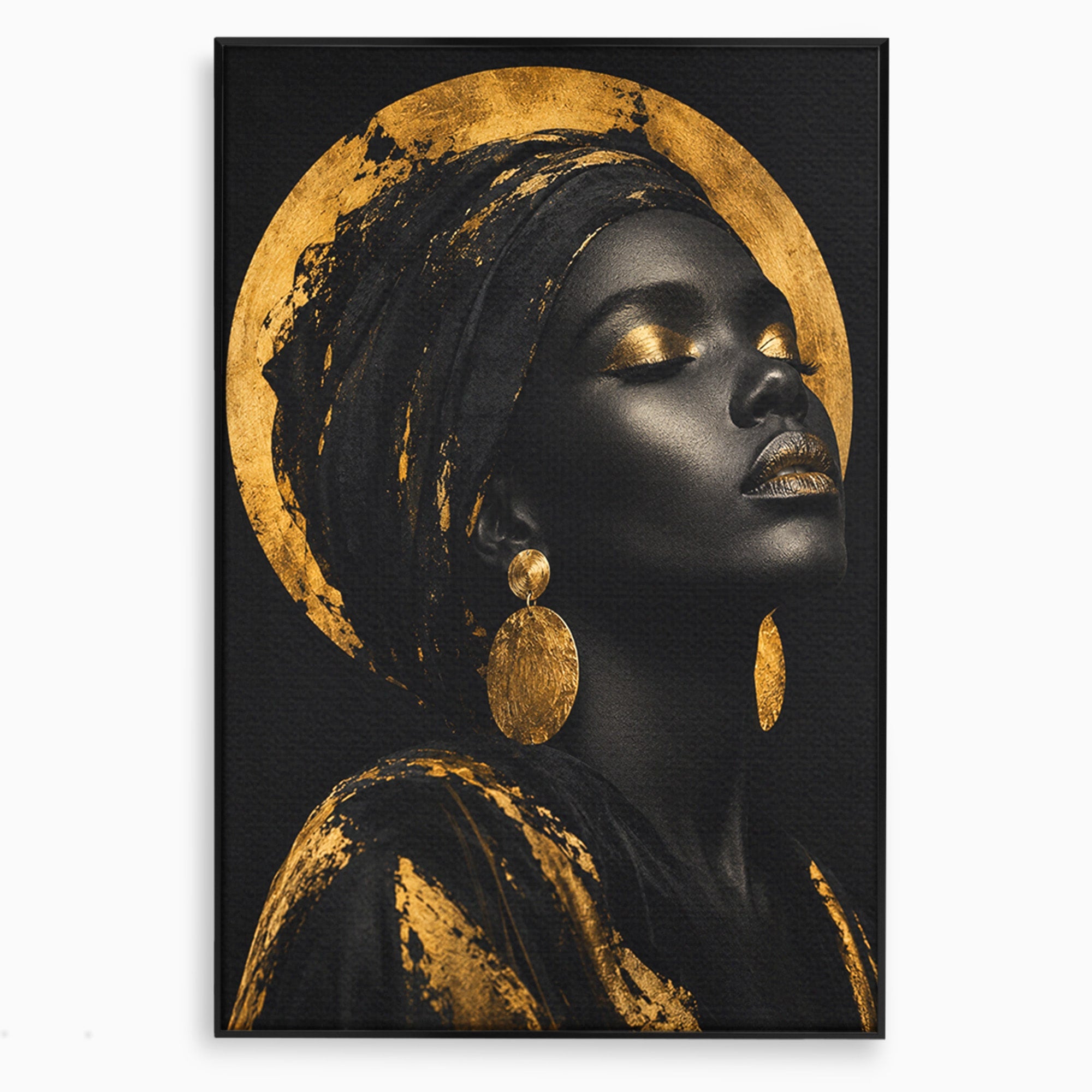 Tablou Canvas Premium LuxCanva® PI1172, Aura De Aur, Portret, Eleganta, Aur, Femeie, Dormitor, Culori Vibrante
