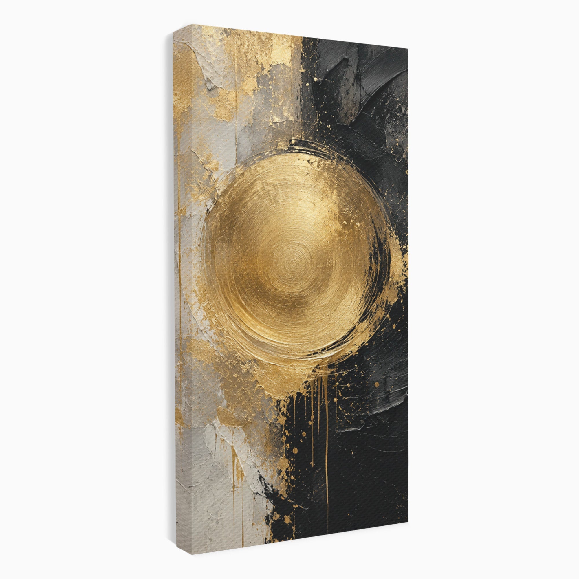 Tablou Canvas Premium LuxCanva® PI1175, Cercul Auriu, Abis, Abstract, Modern, Arta, Birou, Culori Vibrante