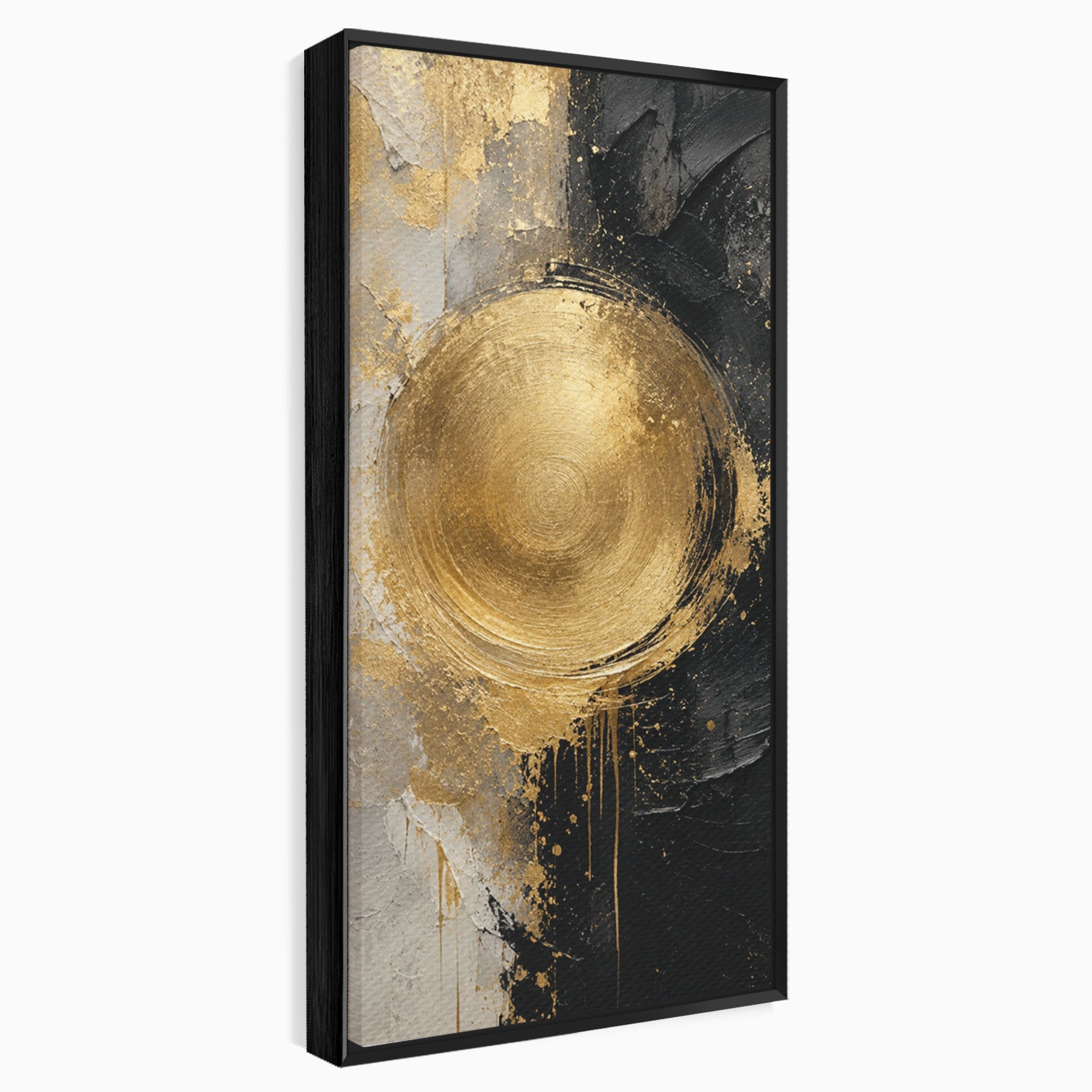Tablou Canvas Premium LuxCanva® PI1175, Cercul Auriu, Abis, Abstract, Modern, Arta, Birou, Culori Vibrante