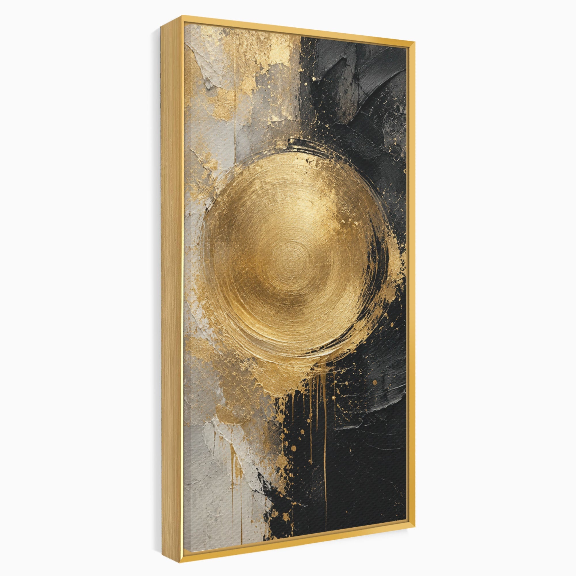Tablou Canvas Premium LuxCanva® PI1175, Cercul Auriu, Abis, Abstract, Modern, Arta, Birou, Culori Vibrante