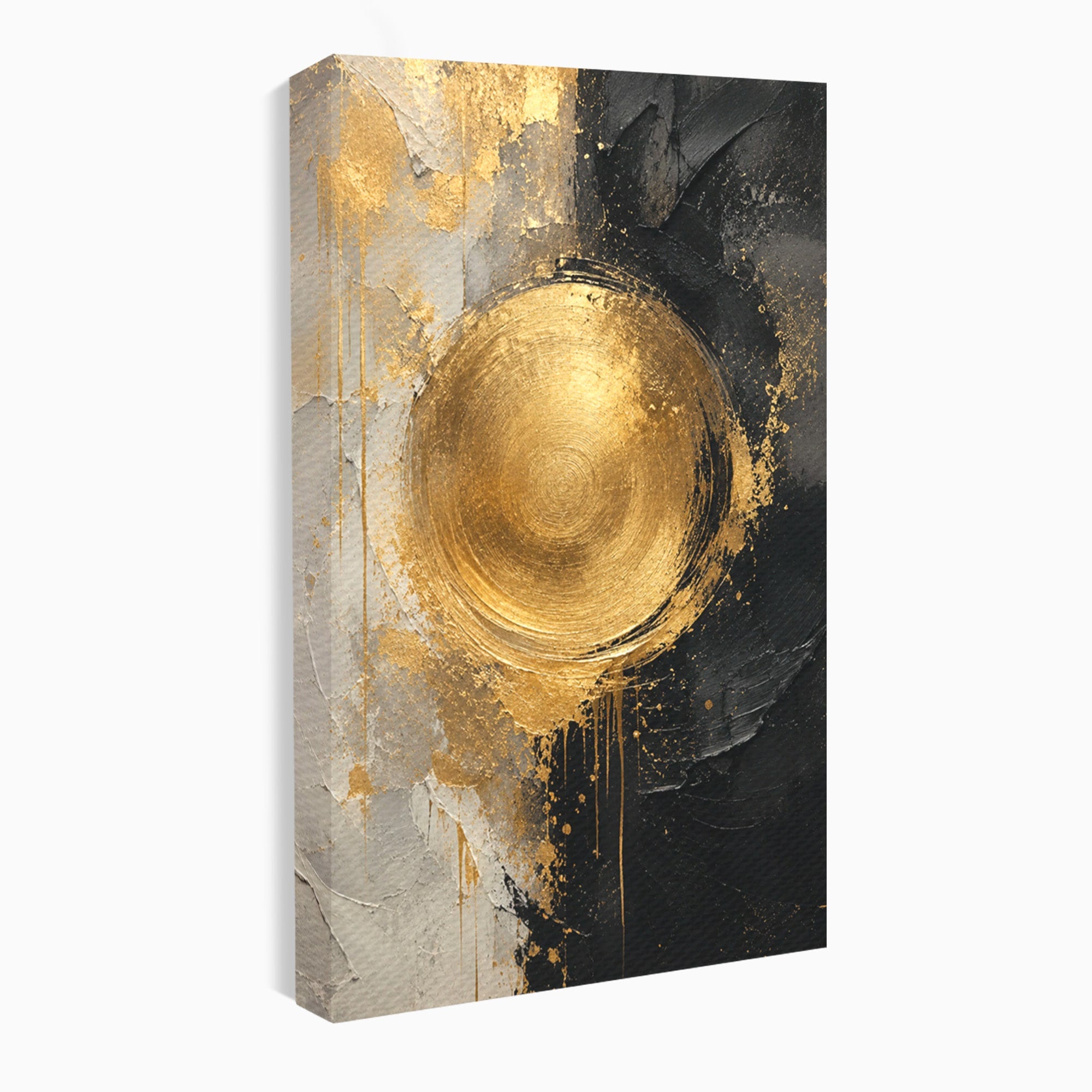 Tablou Canvas Premium LuxCanva® PI1175, Cercul Auriu, Abis, Abstract, Modern, Arta, Birou, Culori Vibrante