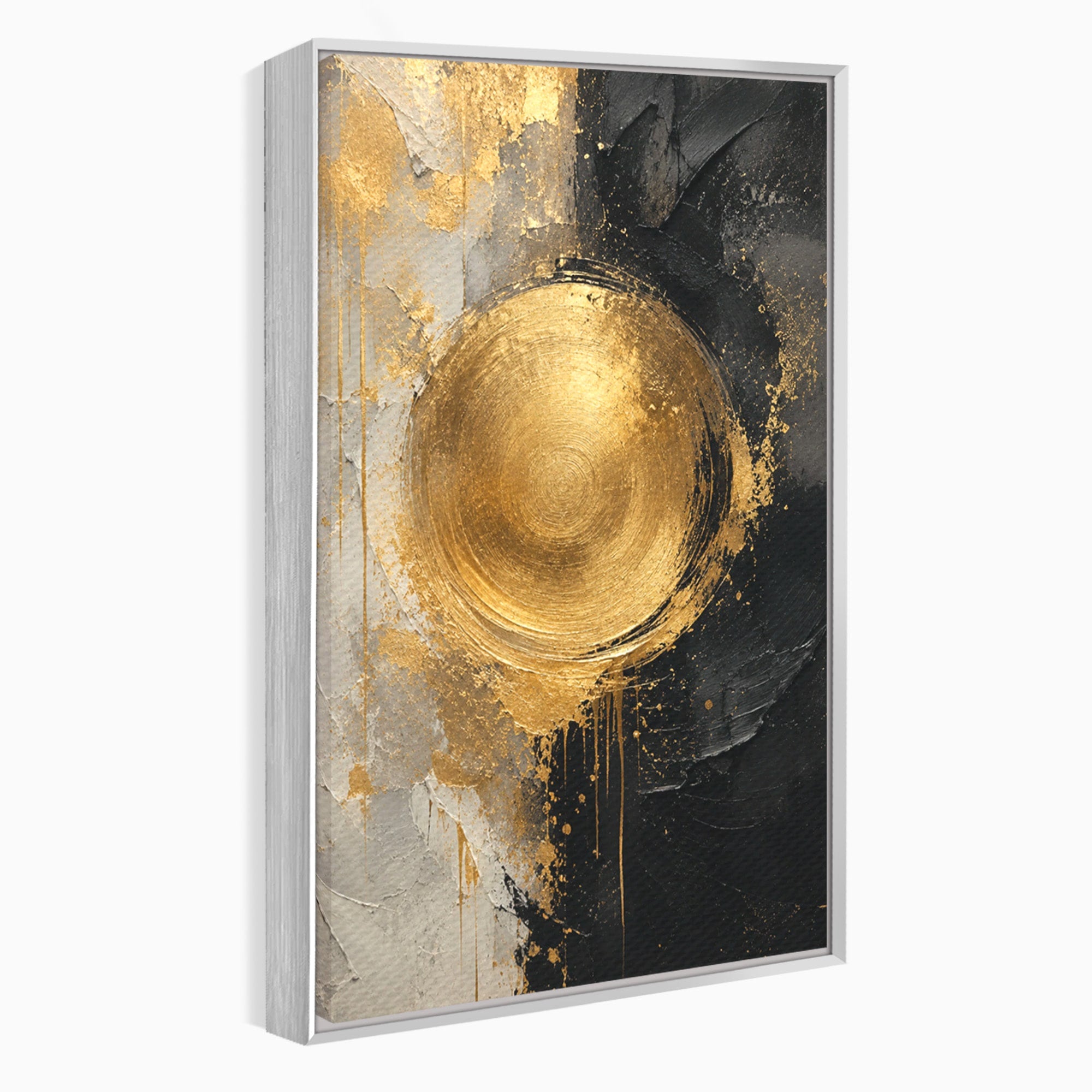 Tablou Canvas Premium LuxCanva® PI1175, Cercul Auriu, Abis, Abstract, Modern, Arta, Birou, Culori Vibrante