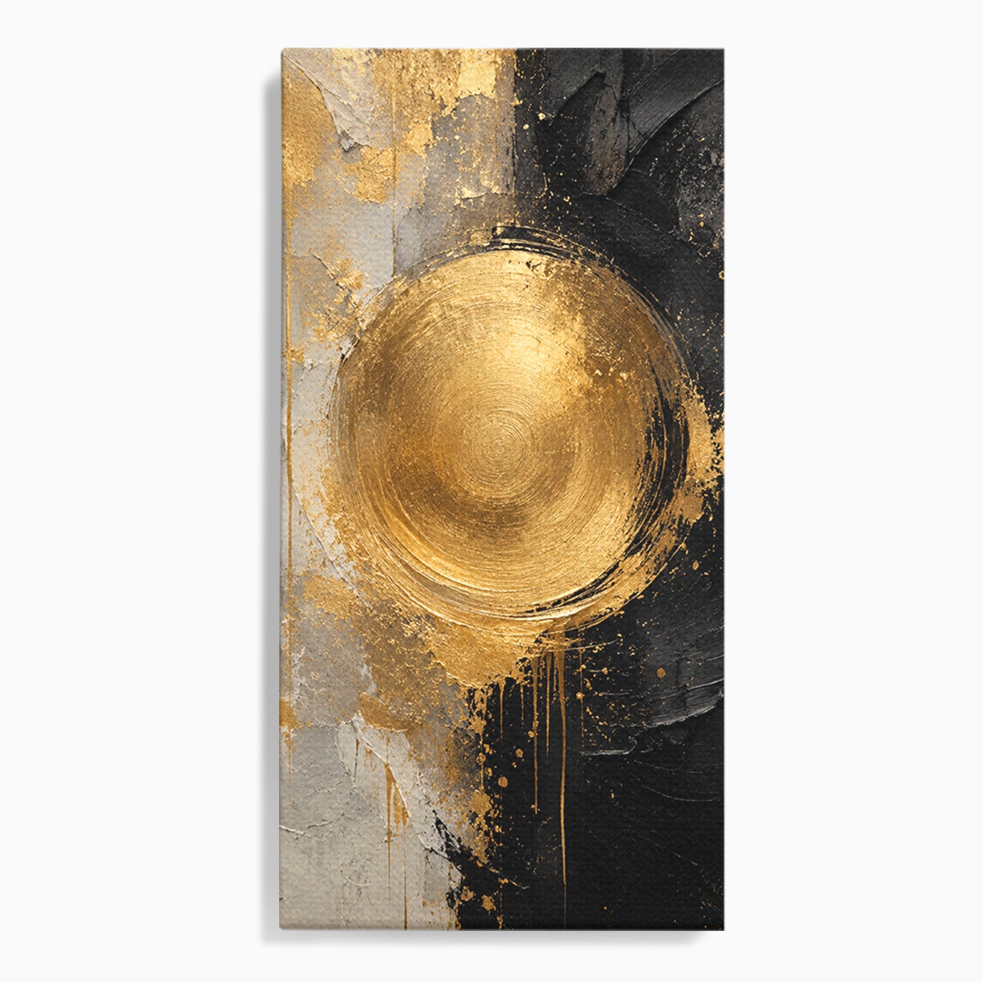 Tablou Canvas Premium LuxCanva® PI1175, Cercul Auriu, Abis, Abstract, Modern, Arta, Birou, Culori Vibrante