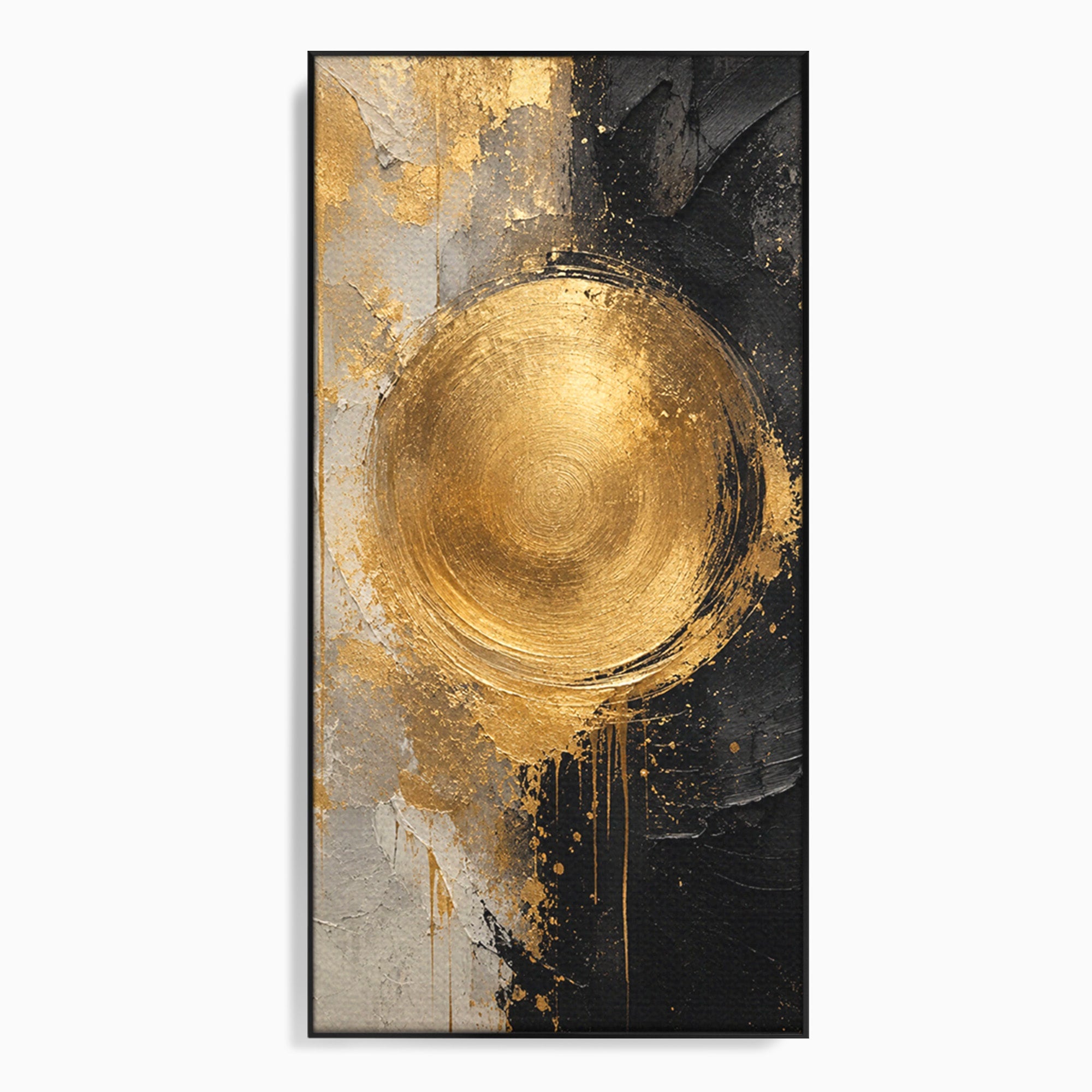 Tablou Canvas Premium LuxCanva® PI1175, Cercul Auriu, Abis, Abstract, Modern, Arta, Birou, Culori Vibrante
