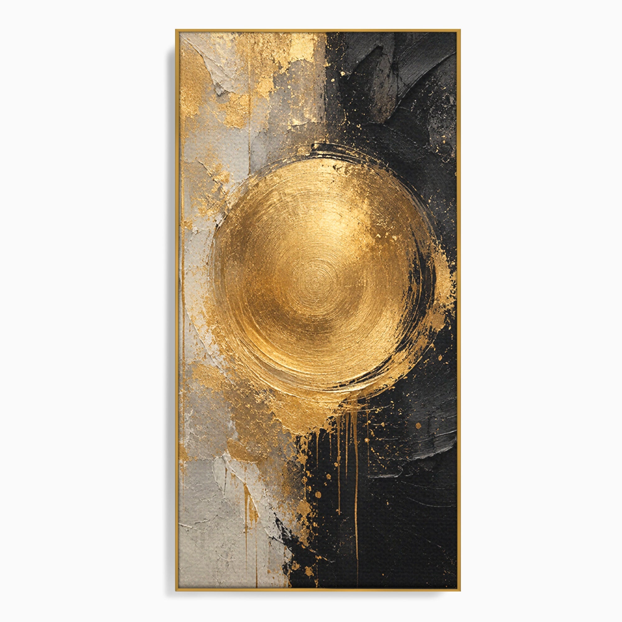 Tablou Canvas Premium LuxCanva® PI1175, Cercul Auriu, Abis, Abstract, Modern, Arta, Birou, Culori Vibrante
